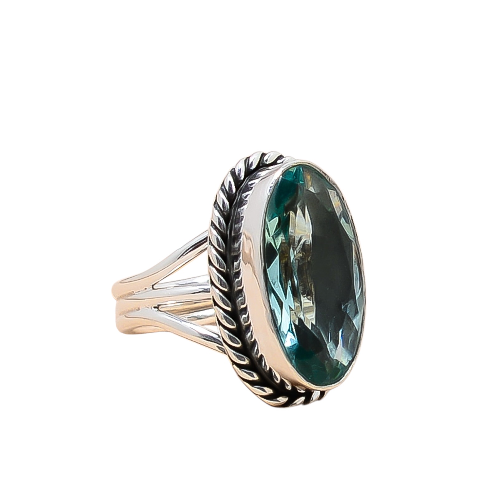 Apatite - Simulated 925 Sterling Silver Ring