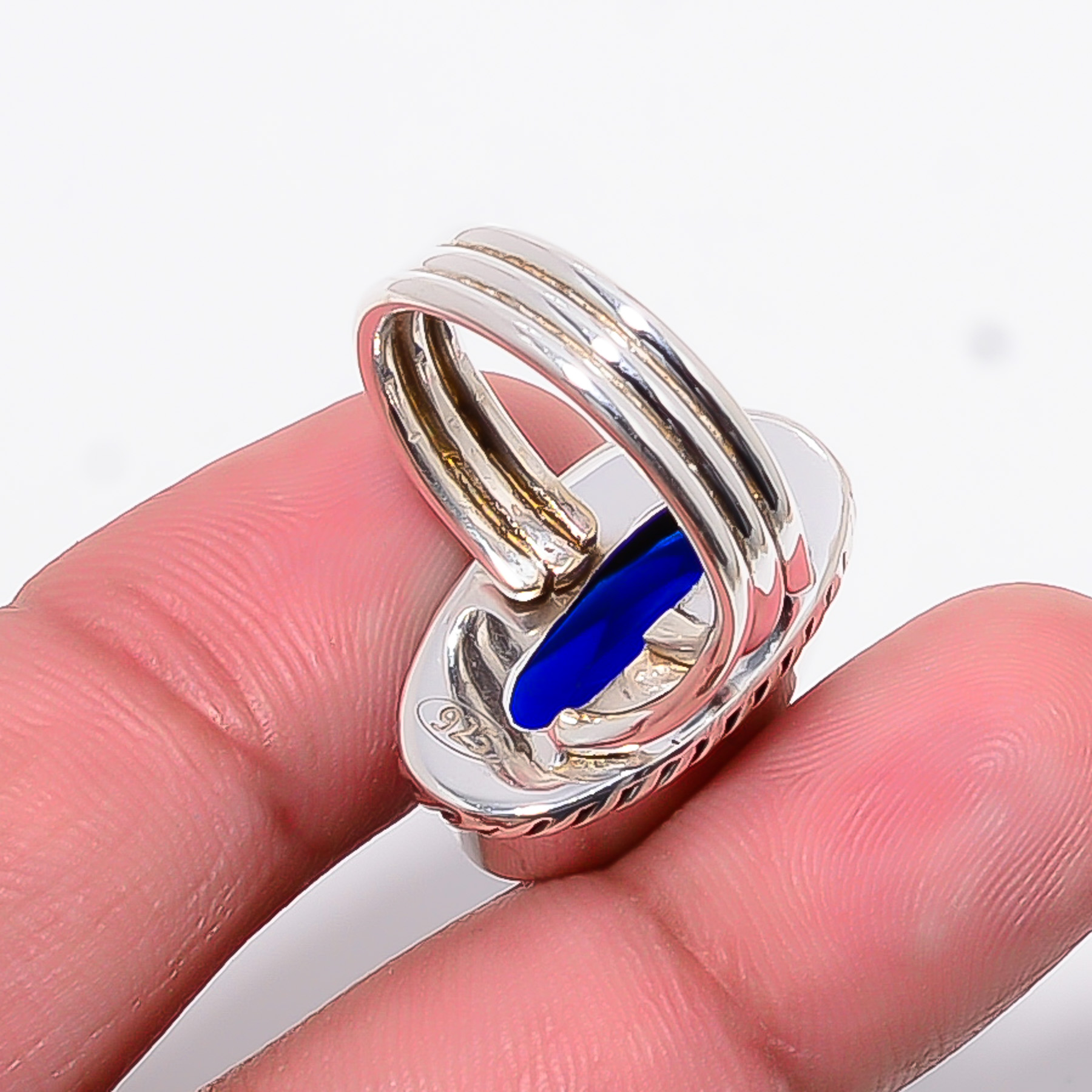 Blue Sapphire - Simulated 925 Sterling Silver Ring
