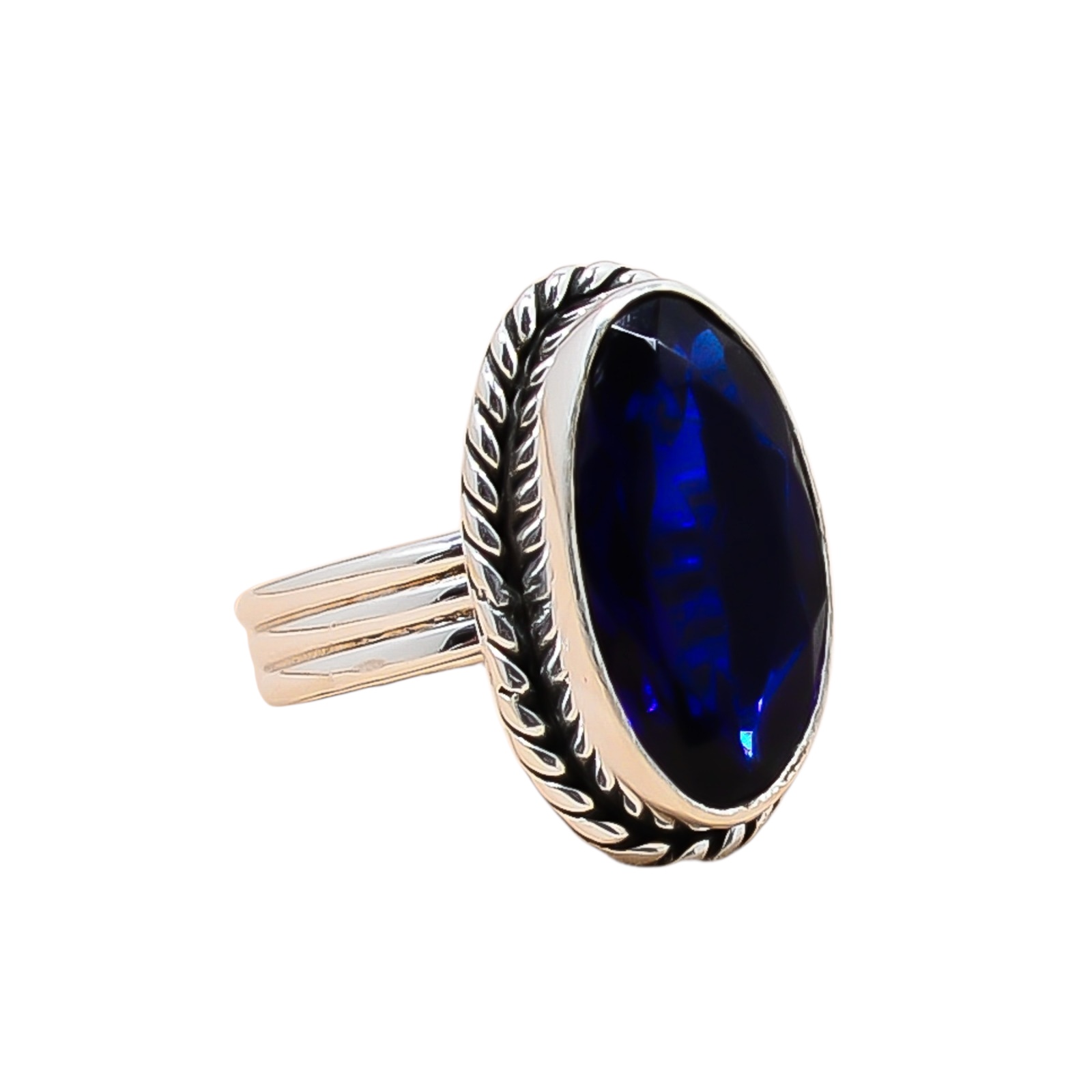 Blue Sapphire - Simulated 925 Sterling Silver Ring