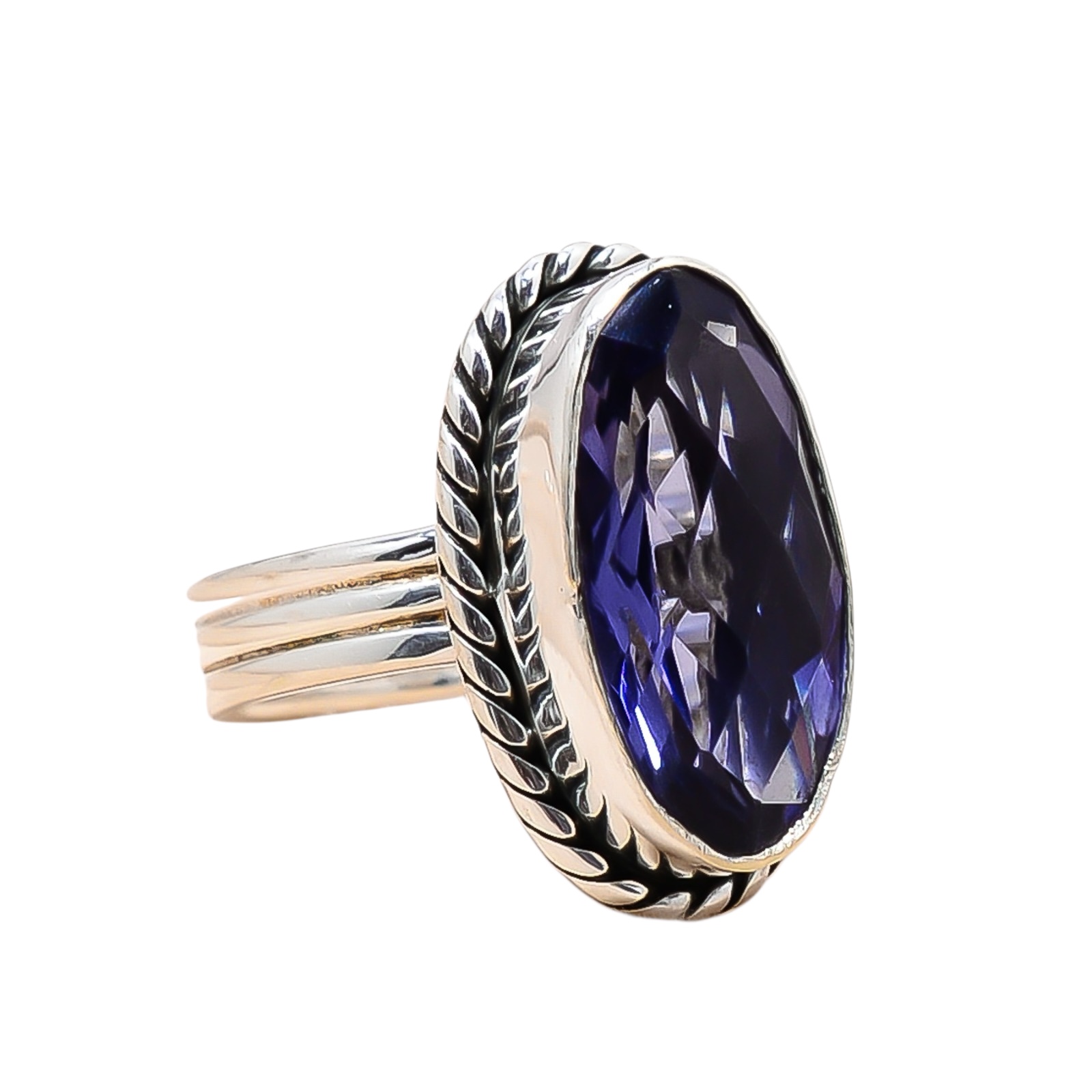 Iolite - Simulated 925 Sterling Silver Ring