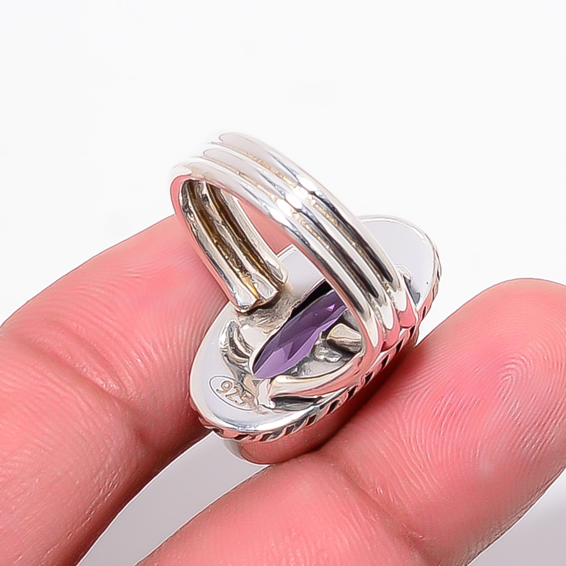 Purple Amethyst - Simulated 925 Sterling Silver Ring