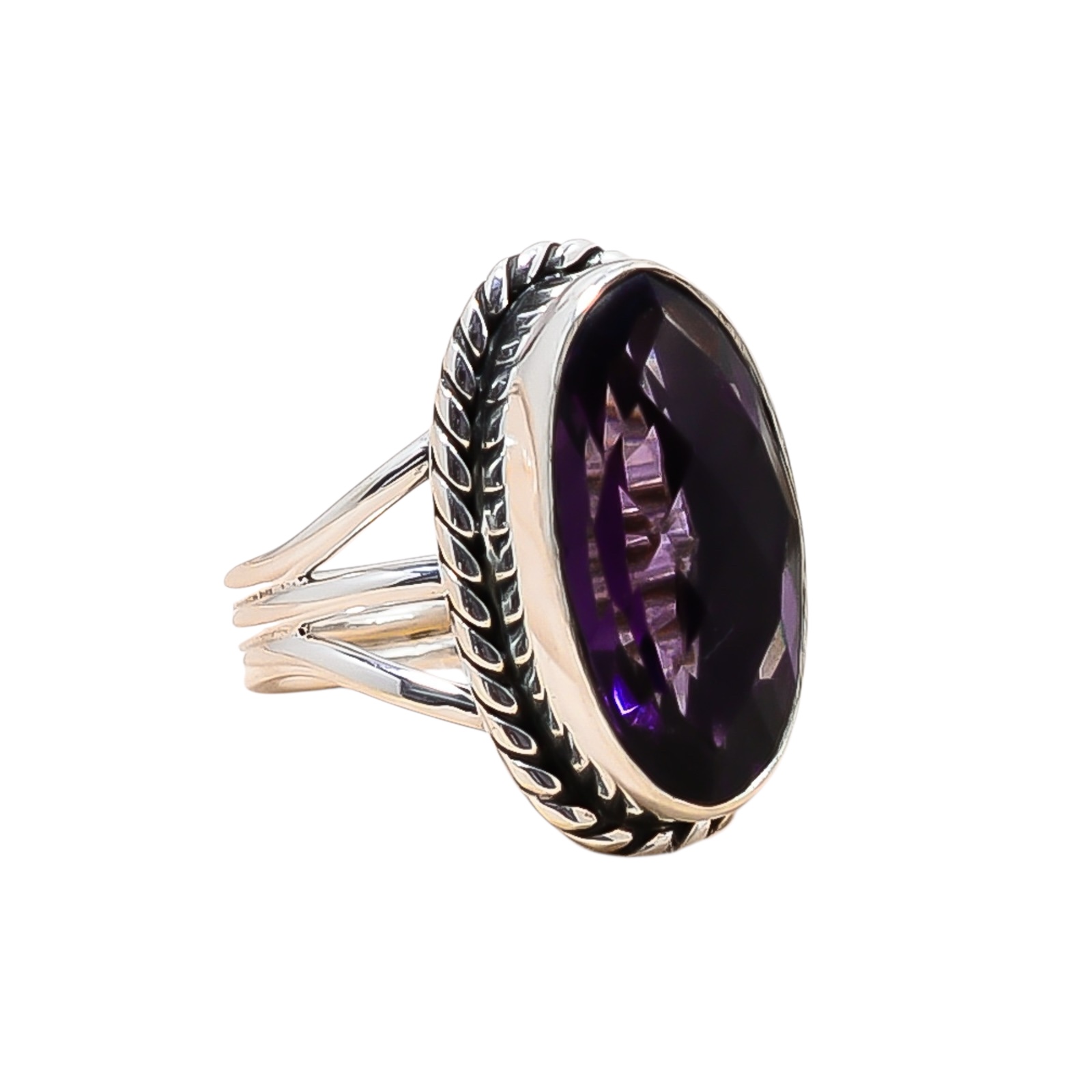 Purple Amethyst - Simulated 925 Sterling Silver Ring
