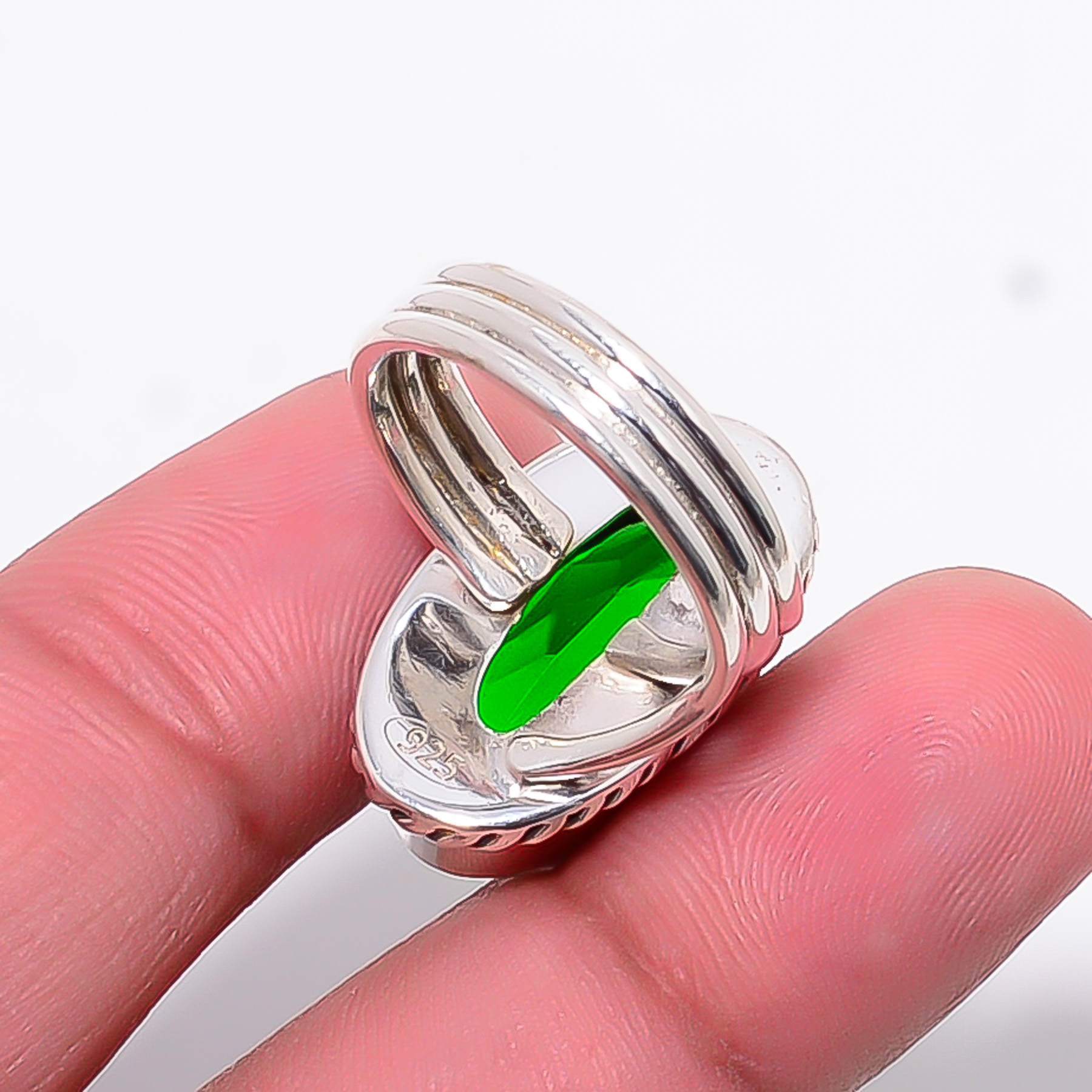 Chrome Diopside - Simulated 925 Sterling Silver Ring