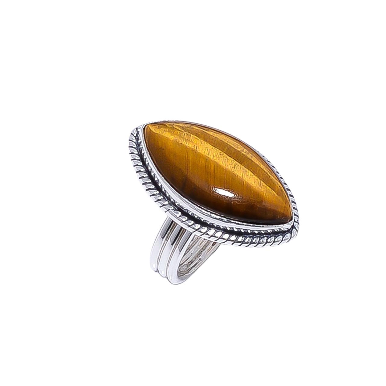Yellow Tiger Eye - South Africa Gemstone 925 Sterling Silver Ring