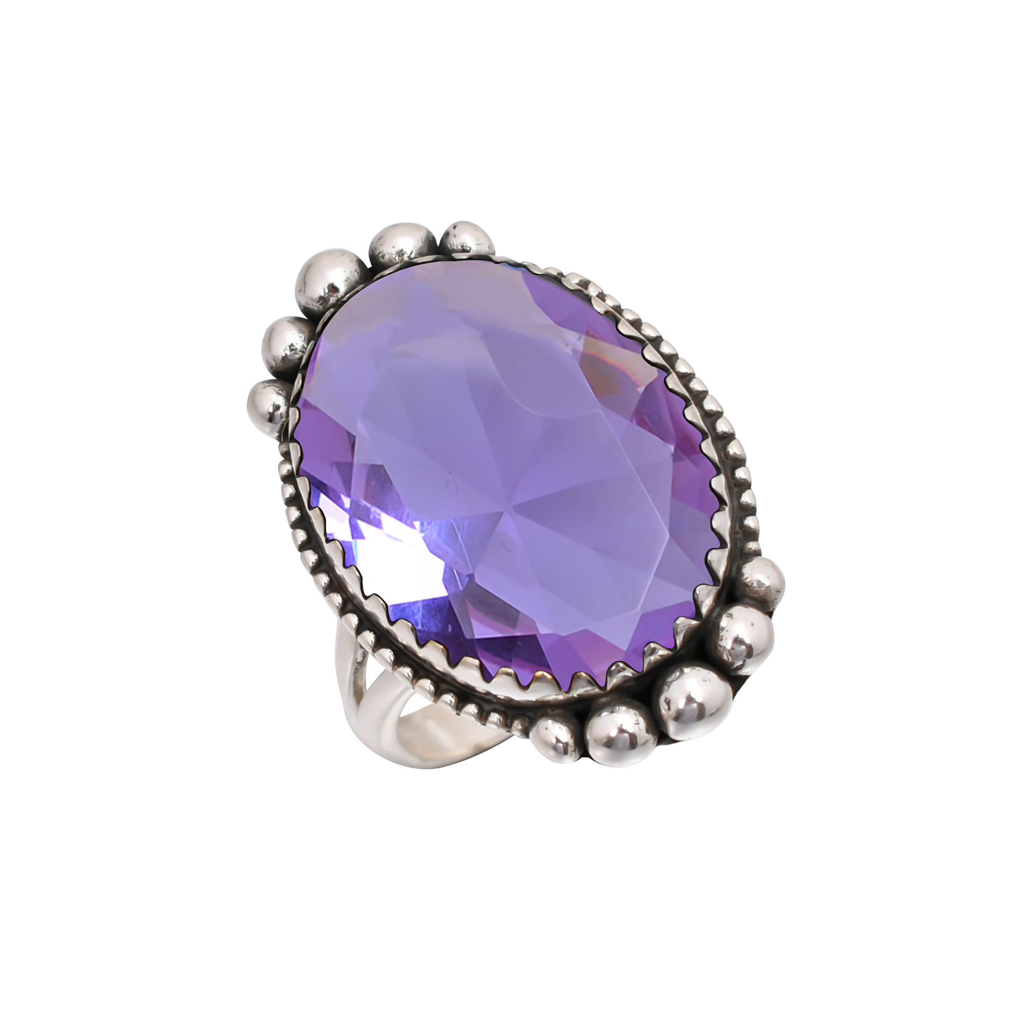 Colour Changing Alexandrite - Simulated Gemstone 925 Sterling Silver Ring