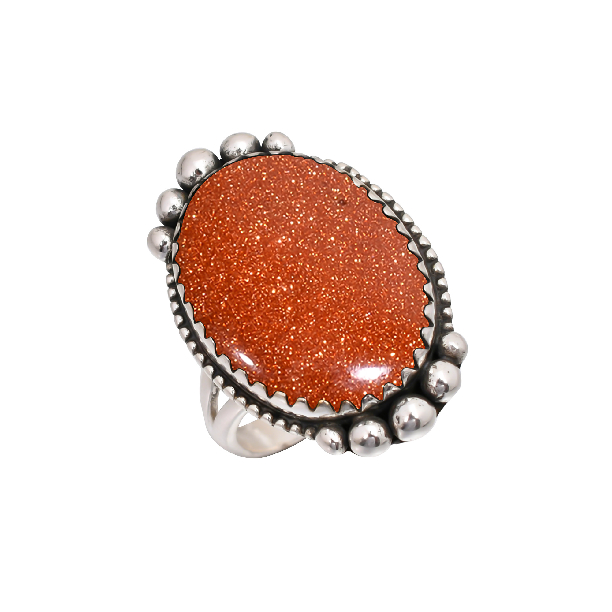 Golden Sunstone - Simulated Gemstone 925 Sterling Silver Ring