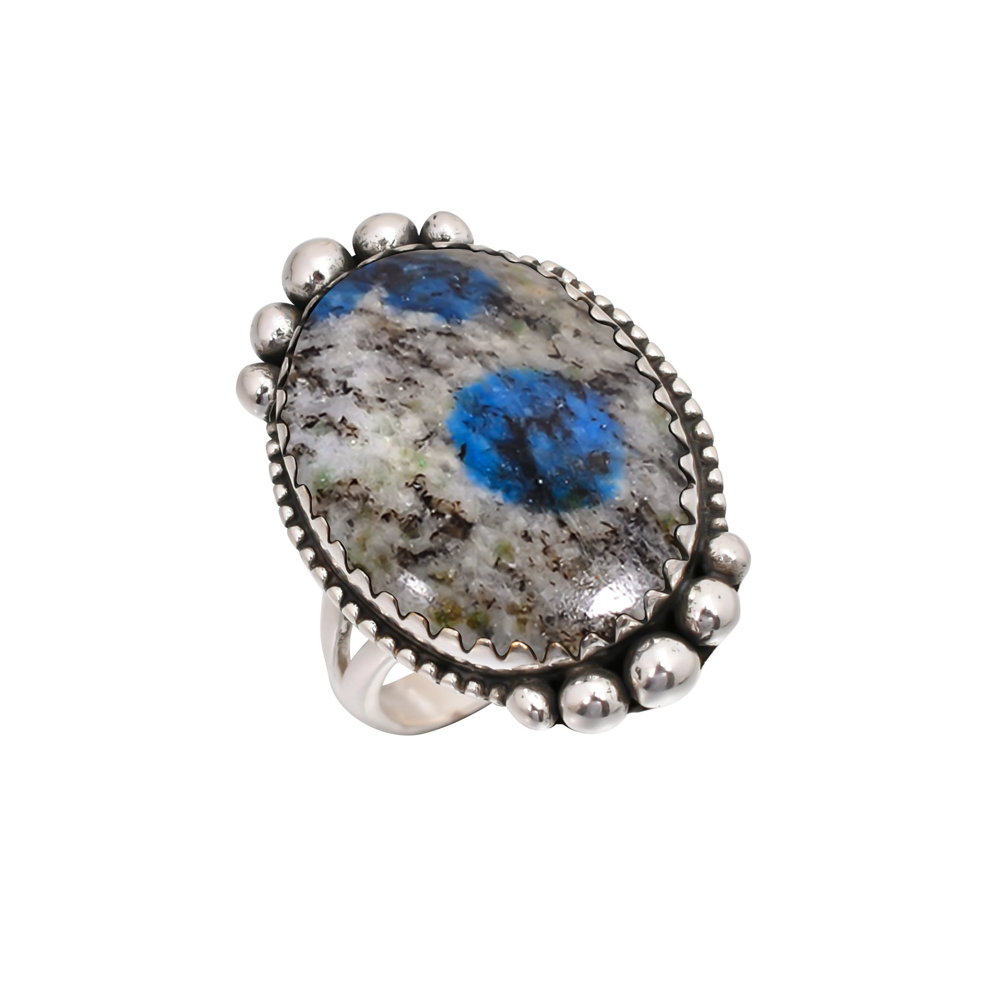 K2 Blue Azurite - Pakistan Gemstone 925 Sterling Silver Ring