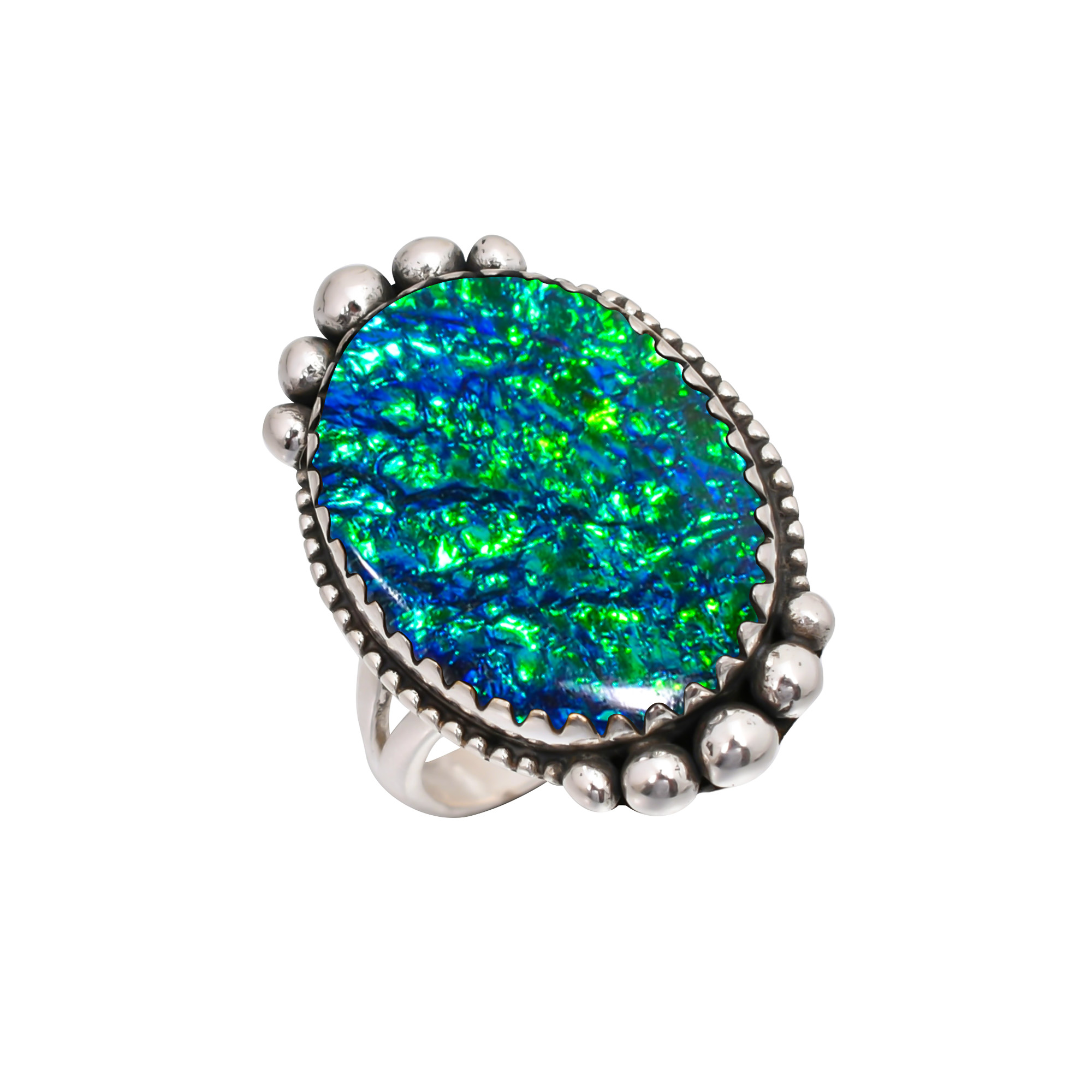 Triplet Opal - Simulated Gemstone 925 Sterling Silver Ring