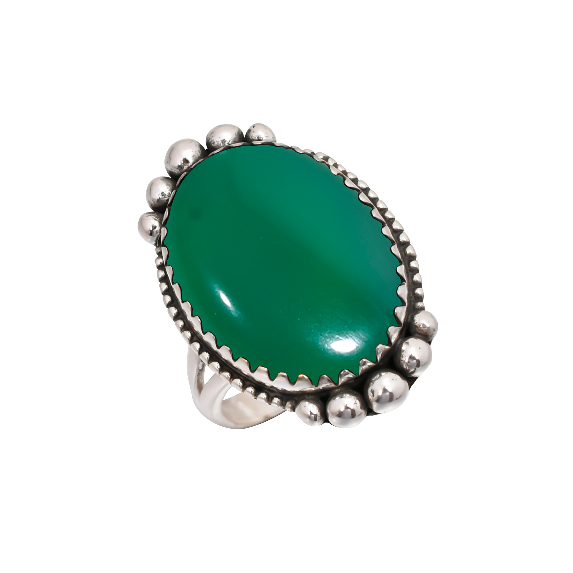 Green Onyx Gemstone 925 Sterling Silver Ring