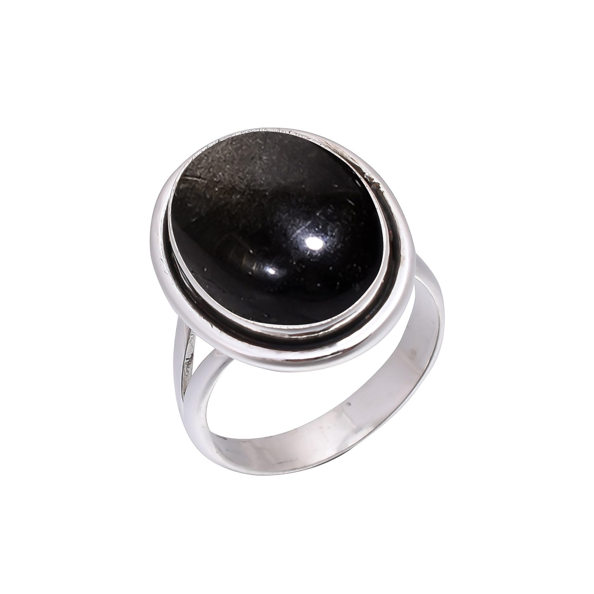 Golden Sheen Obsidian - Mexico 925 Sterling Silver Ring