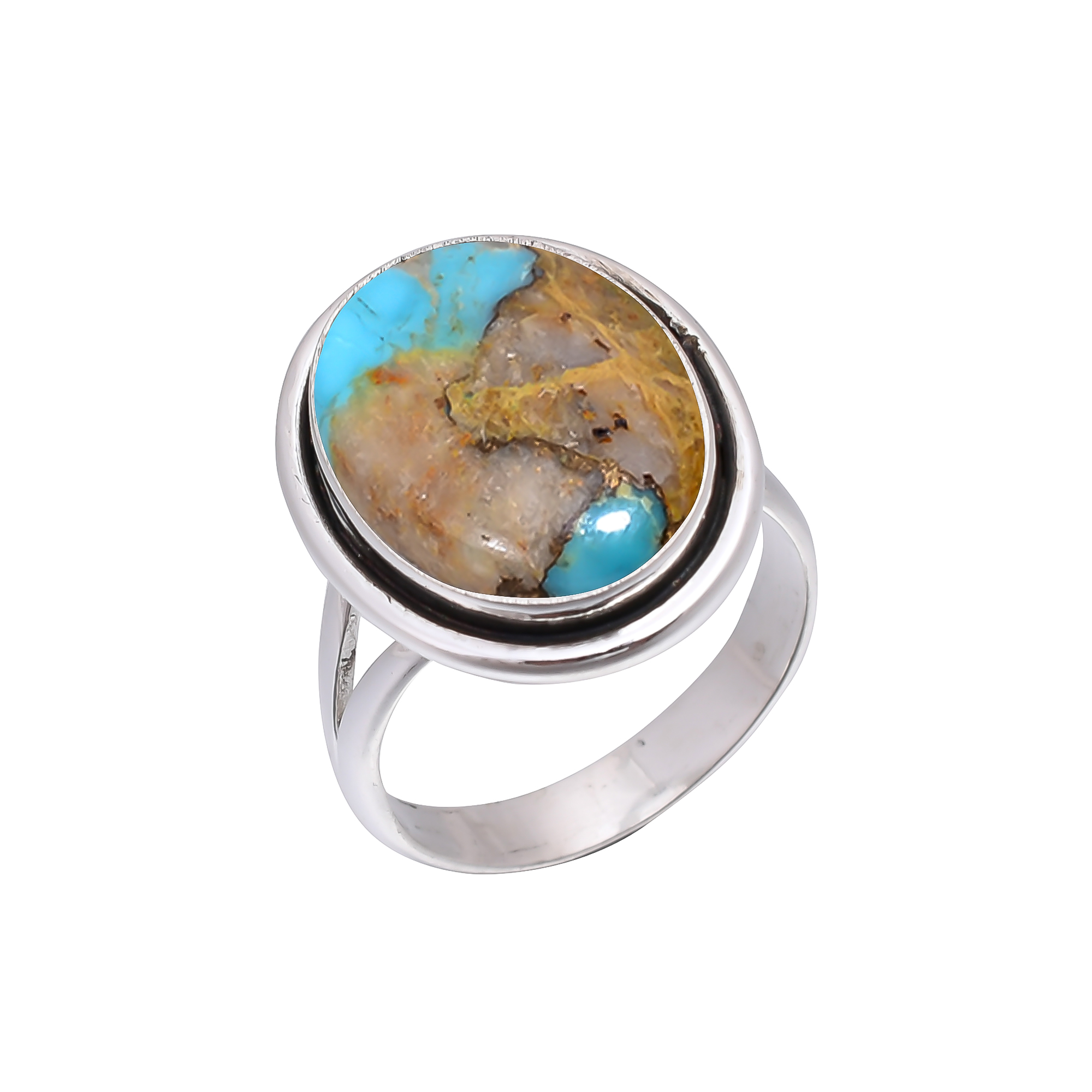 Copper Turquoise - Pilot Mountain 925 Sterling Silver Ring