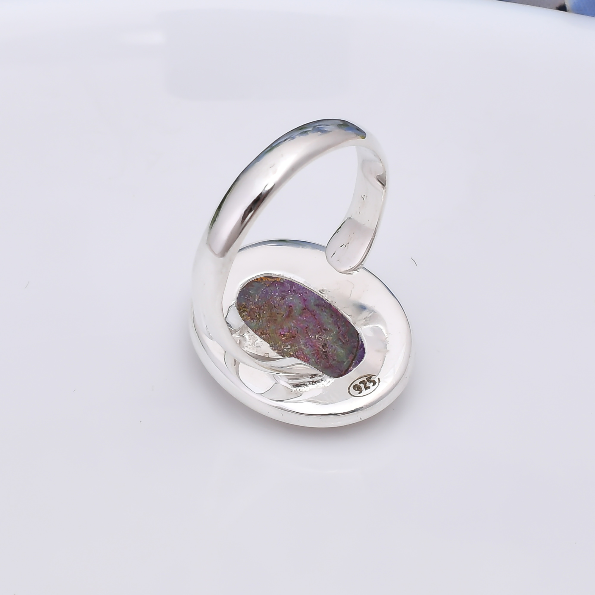 Copper Purple Turquoise 925 Sterling Silver Ring