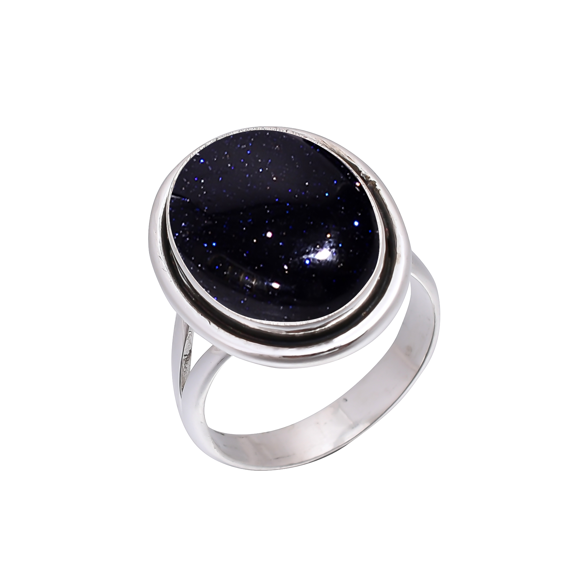 Blue Sunstone - Simulated 925 Sterling Silver Ring