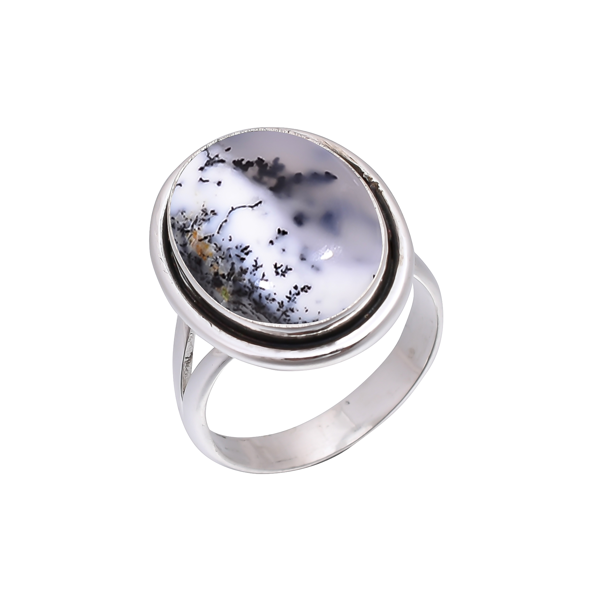 Dendritic Agate - Brazil 925 Sterling Silver Ring