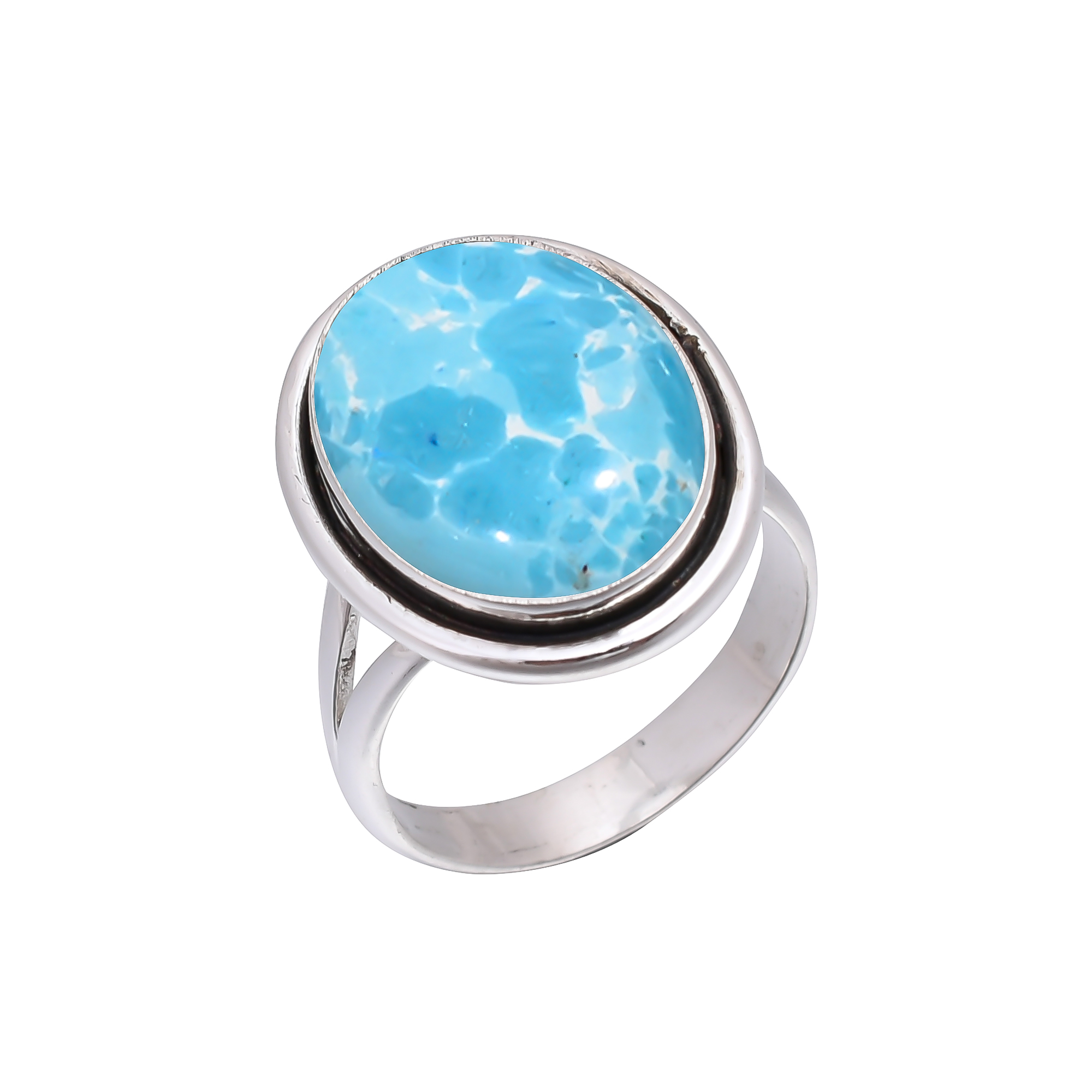 Larimar - Simulated 925 Sterling Silver Ring