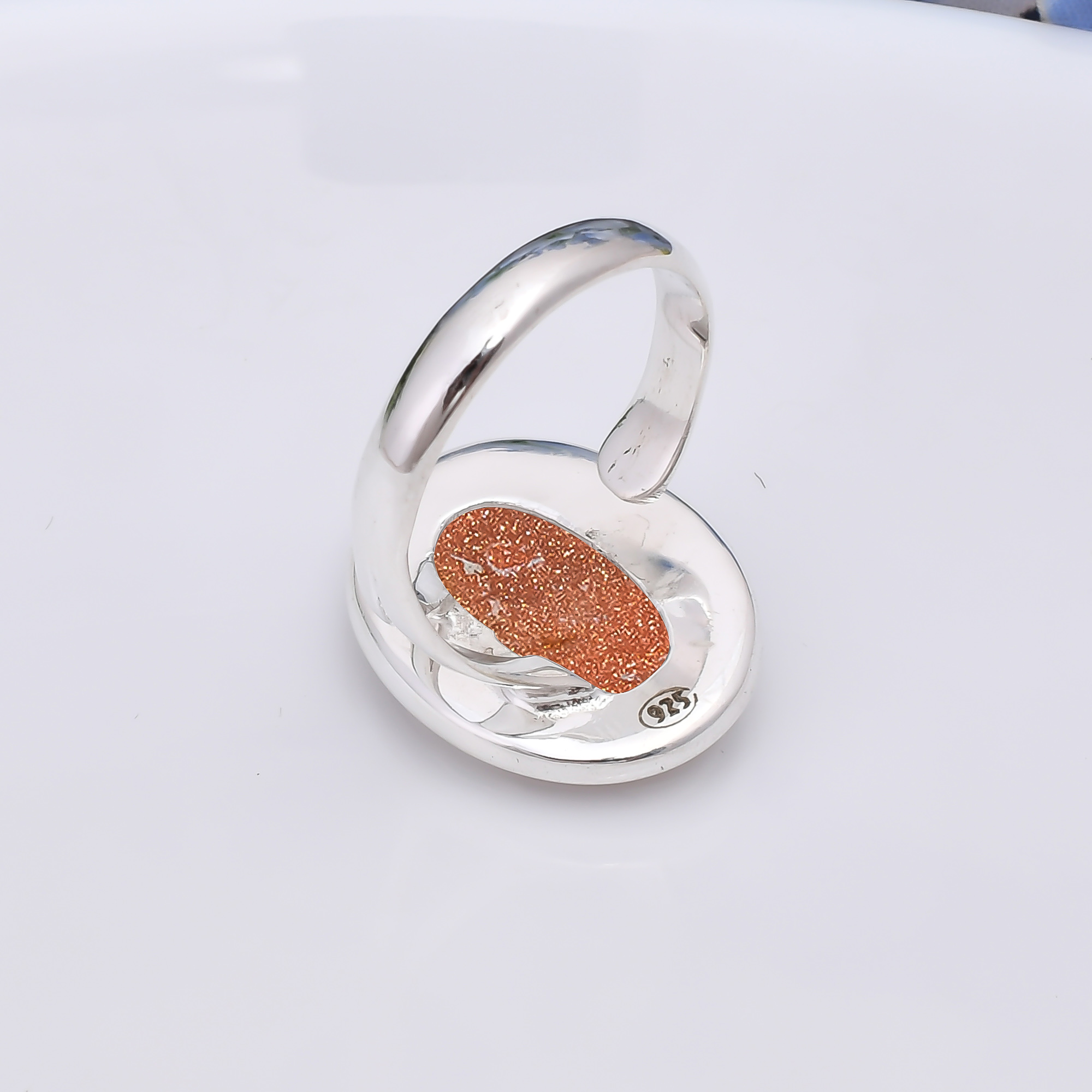 Golden Sunstone - Simulated 925 Sterling Silver Ring