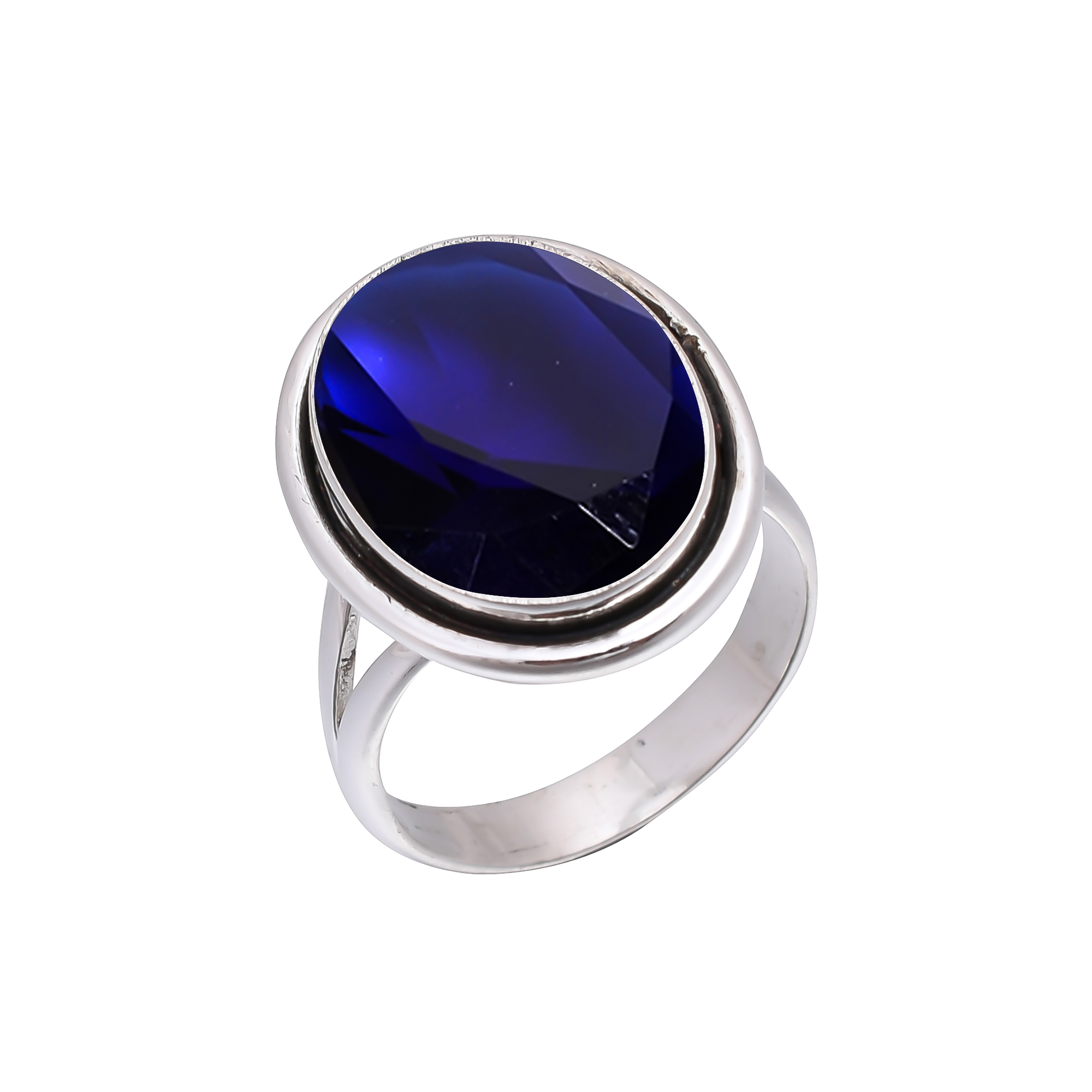 Blue Sapphire - Simulated 925 Sterling Silver Ring