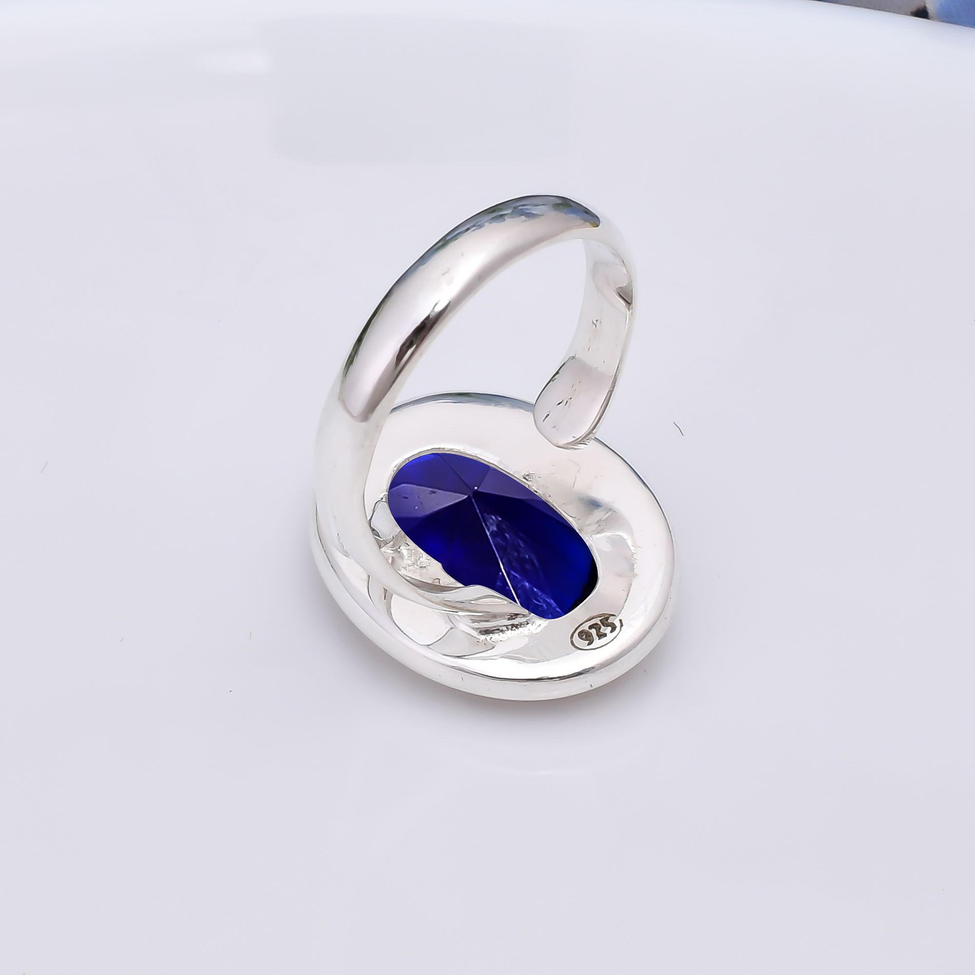 Blue Sapphire - Simulated 925 Sterling Silver Ring