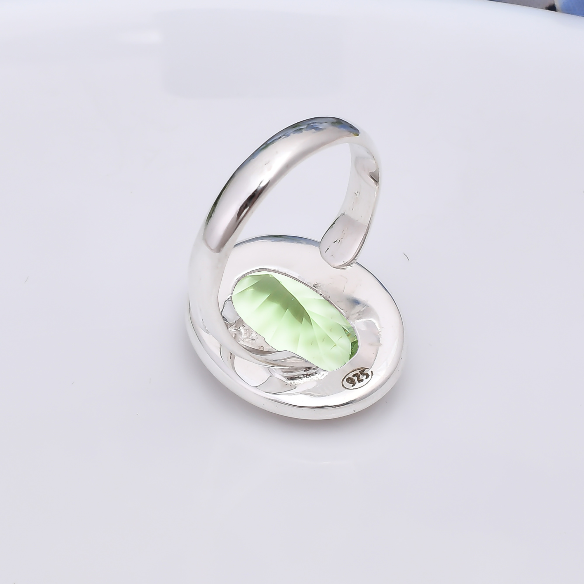 Green Amethyst - Simulated 925 Sterling Silver Ring
