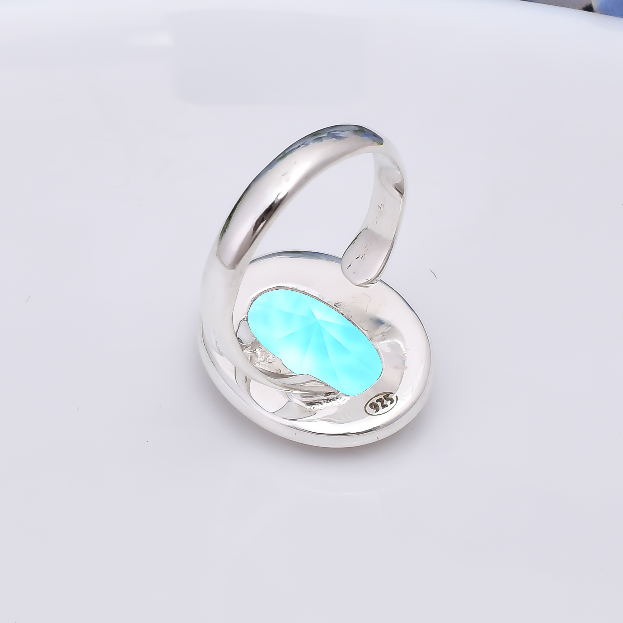 Blue Topaz - Simulated 925 Sterling Silver Ring