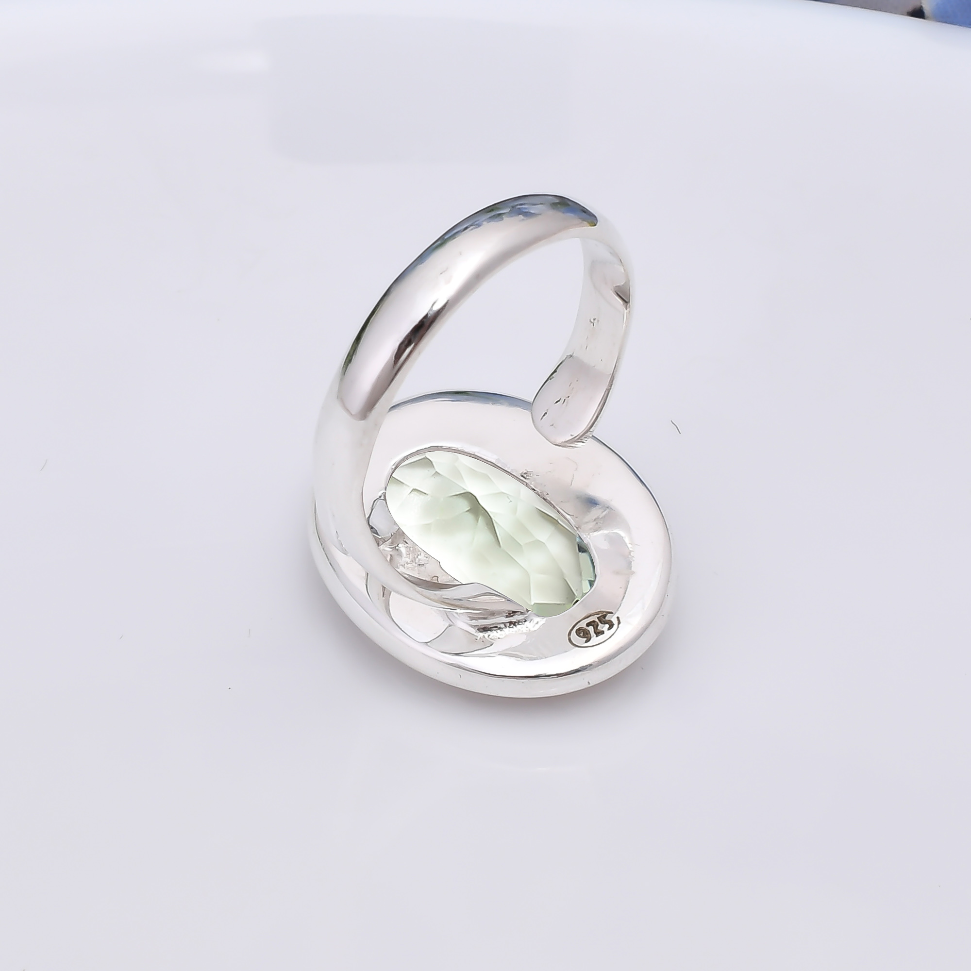Green Amethyst - Simulated 925 Sterling Silver Ring