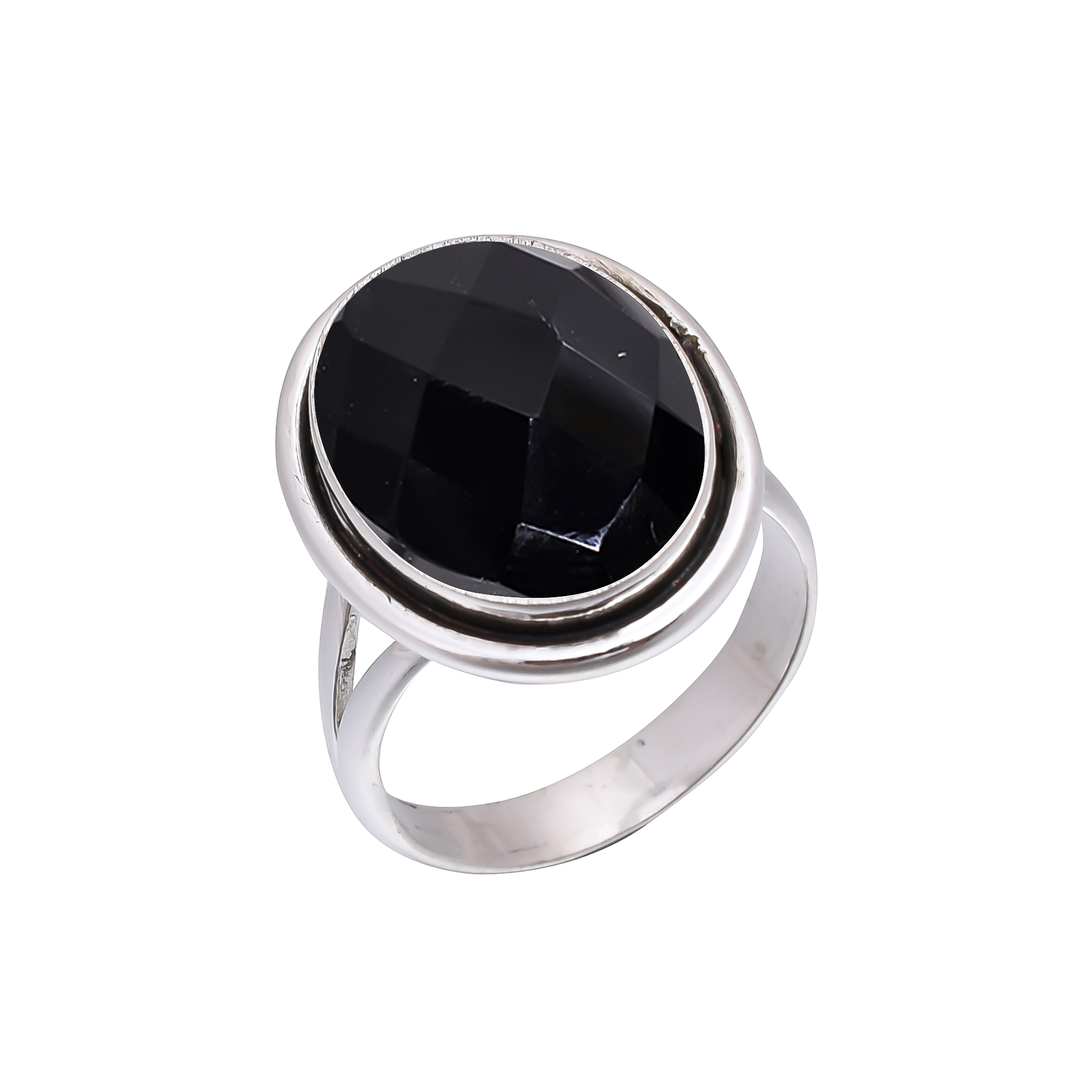 Black Onyx - Simulated 925 Sterling Silver Ring