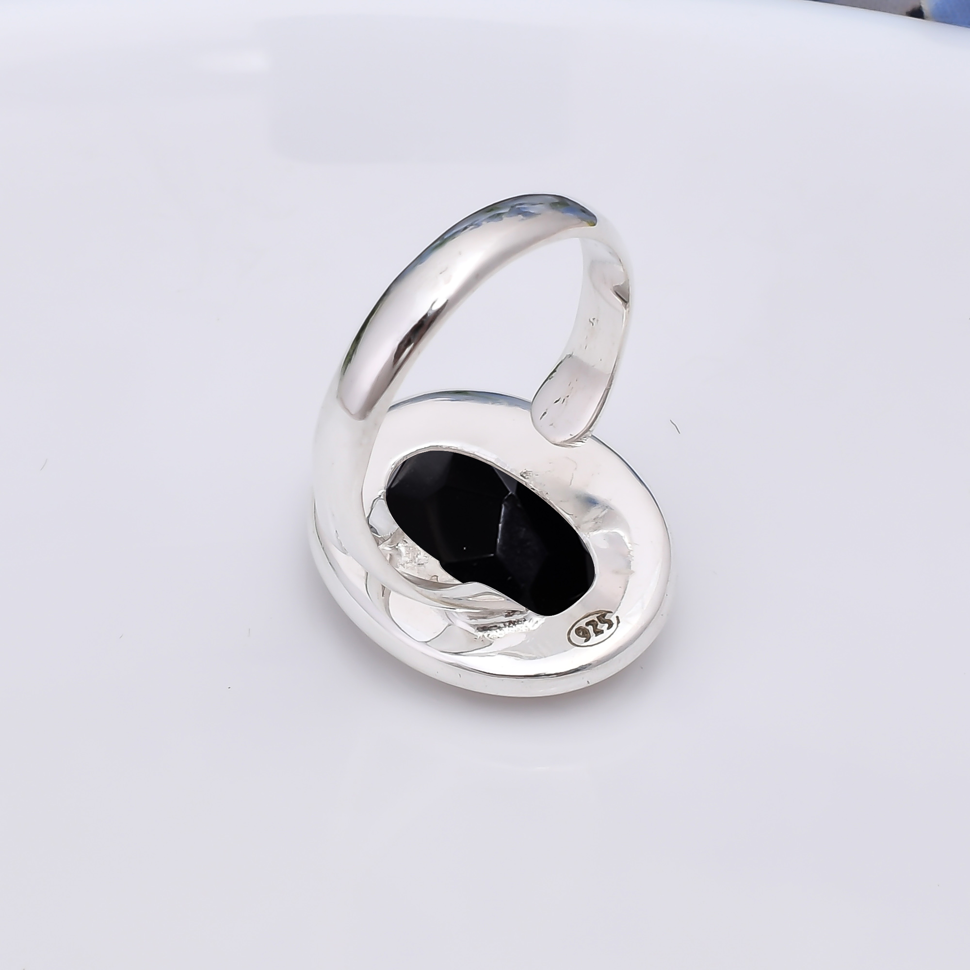 Black Onyx - Simulated 925 Sterling Silver Ring