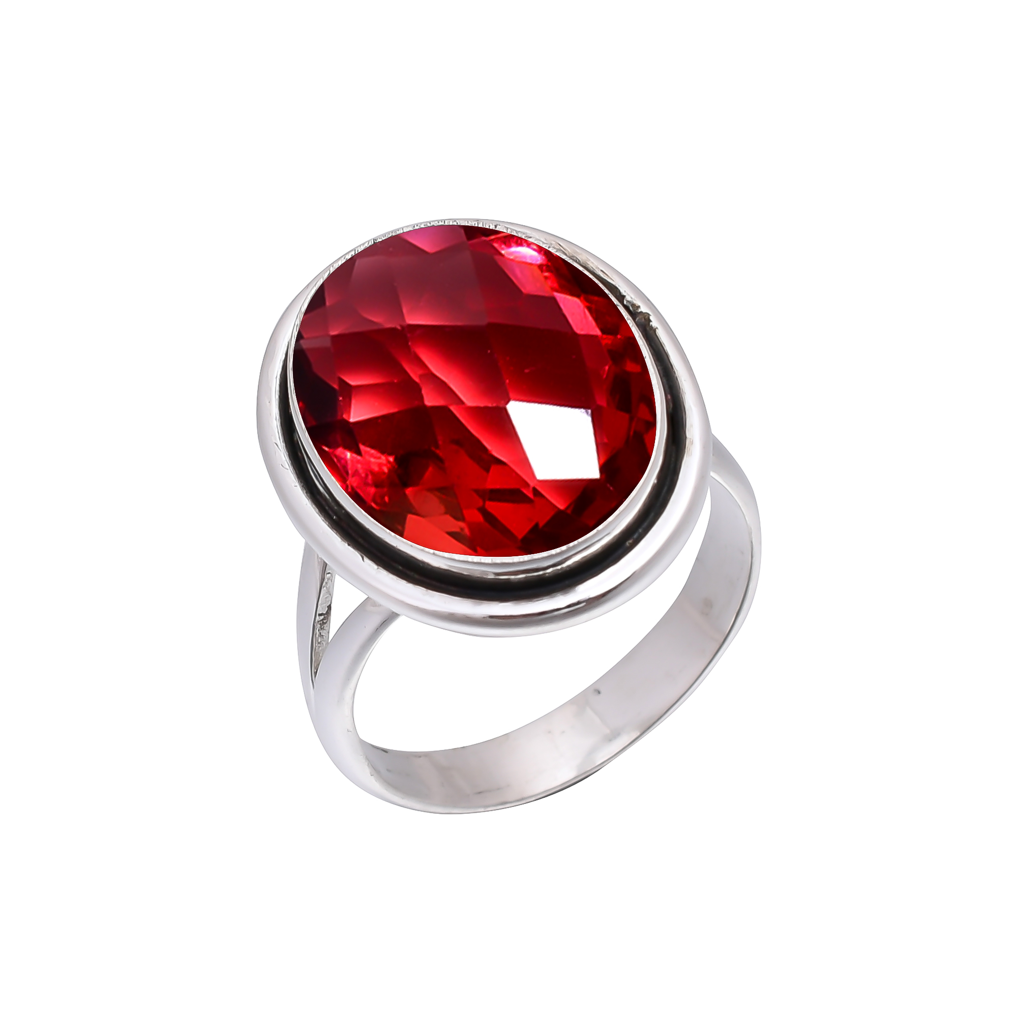 Pink Rubellite Tourmaline - Simulated 925 Sterling Silver Ring