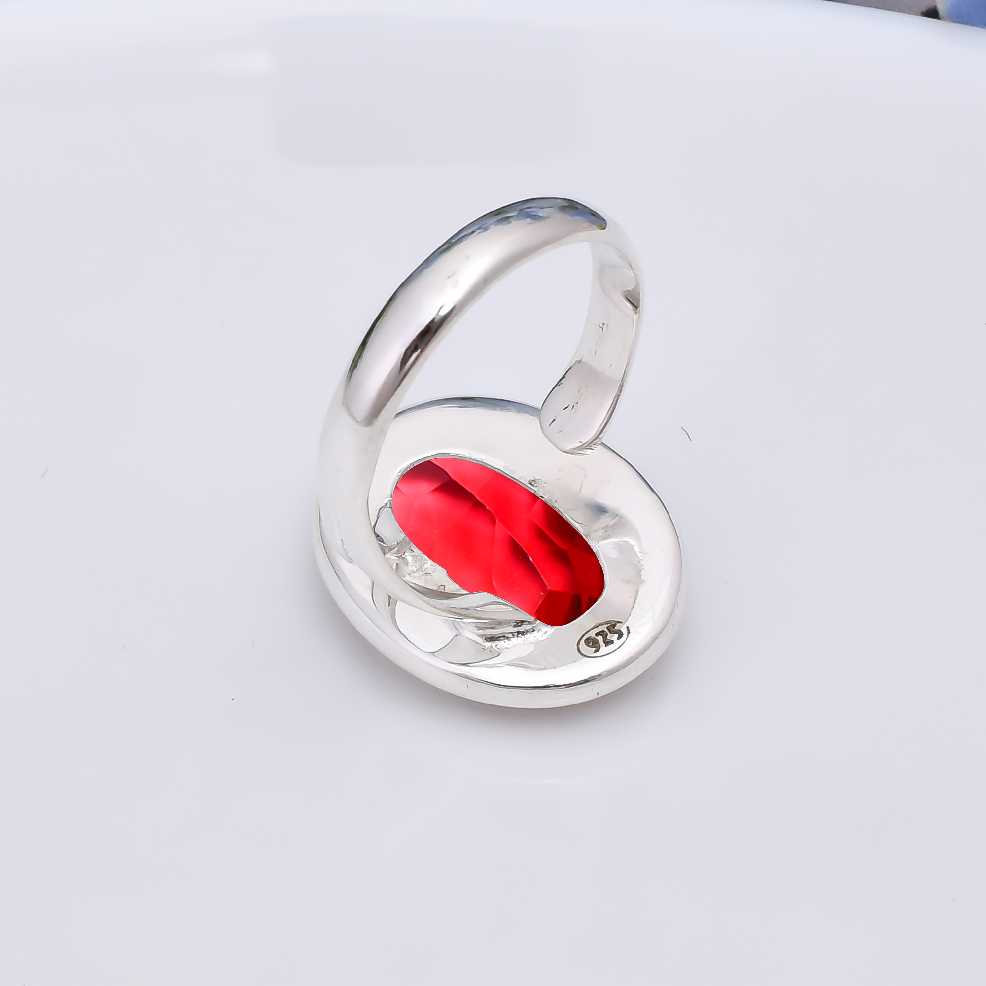 Pink Rubellite Tourmaline - Simulated 925 Sterling Silver Ring