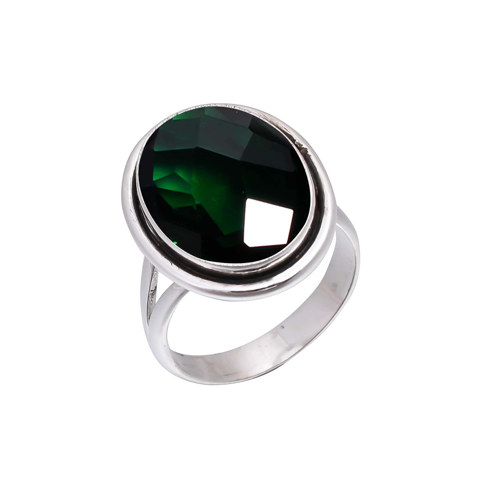 Chrome Diopside - Simulated 925 Sterling Silver Ring