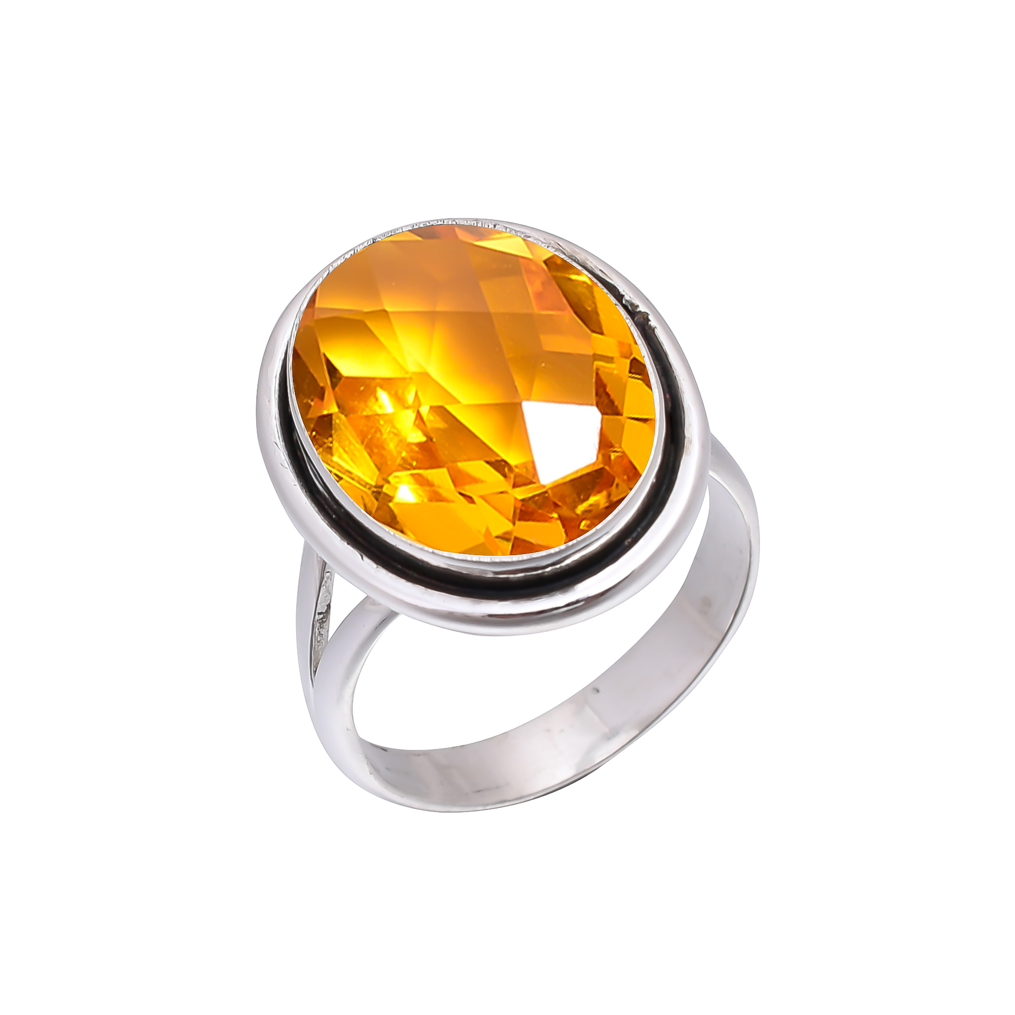 Citrine - Simulated 925 Sterling Silver Ring