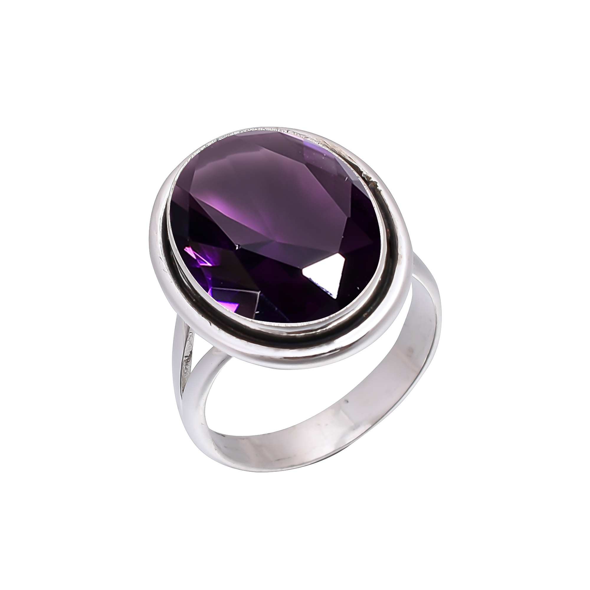 Purple Amethyst - Simulated 925 Sterling Silver Ring