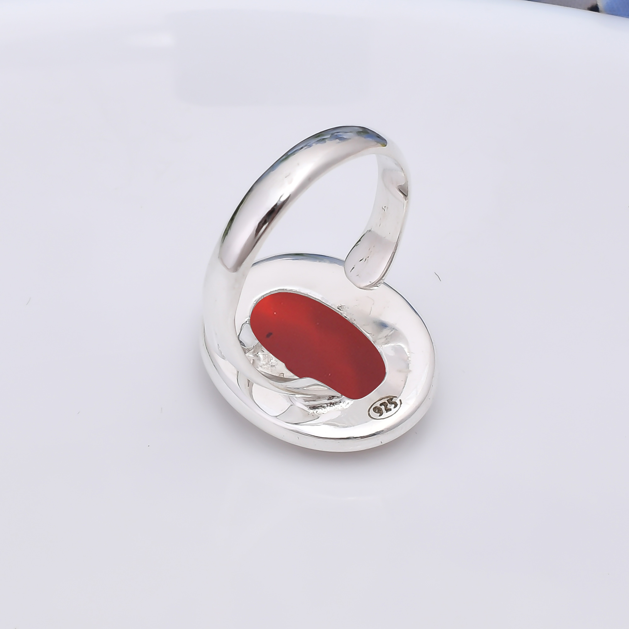 Red Garnet - Simulated 925 Sterling Silver Ring