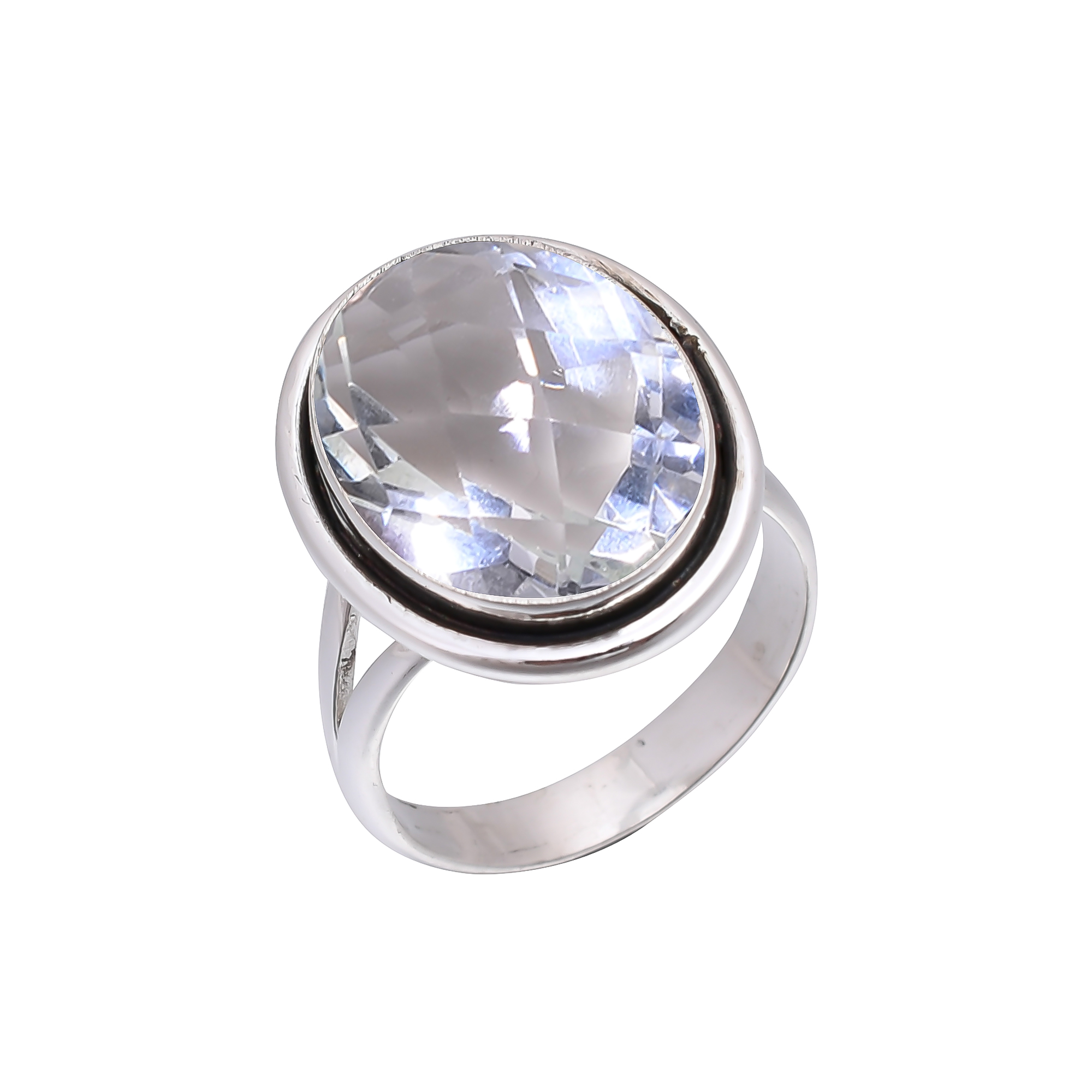 White Topaz - Simulated 925 Sterling Silver Ring