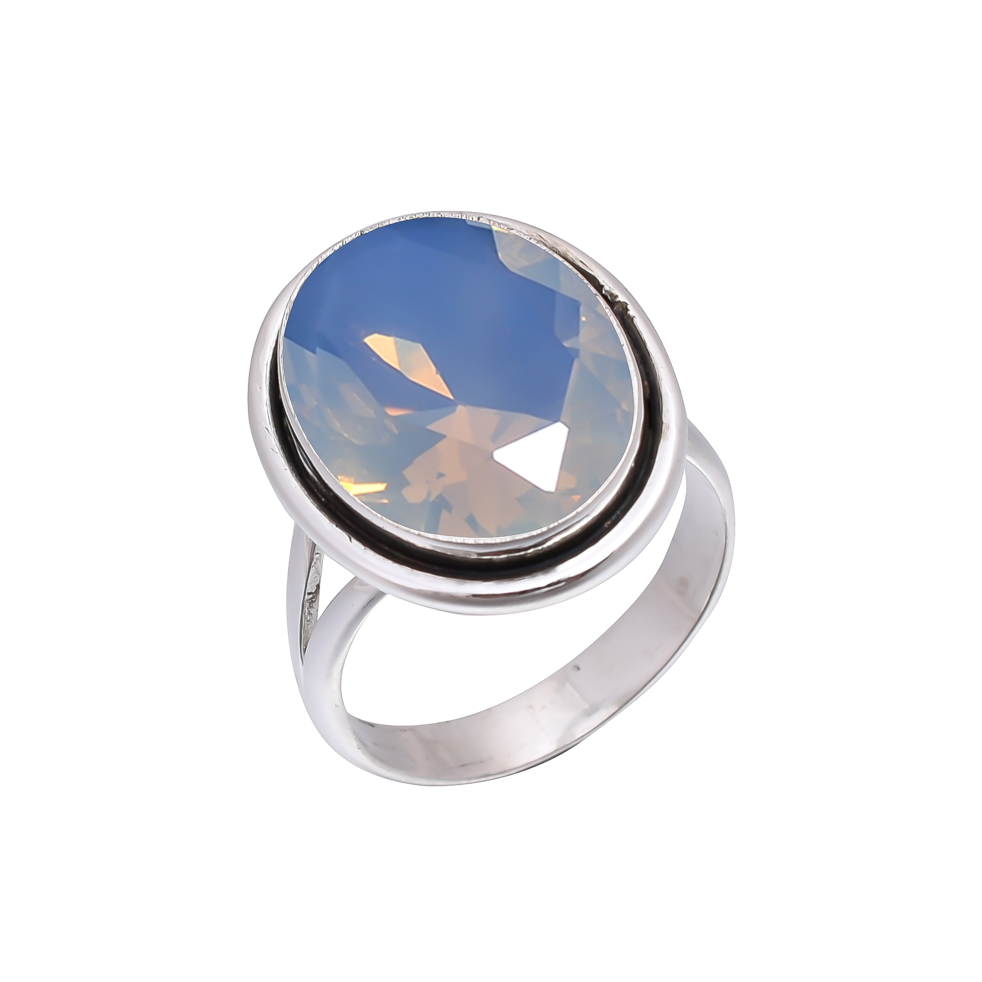 Milky Opal - Simulated 925 Sterling Silver Ring