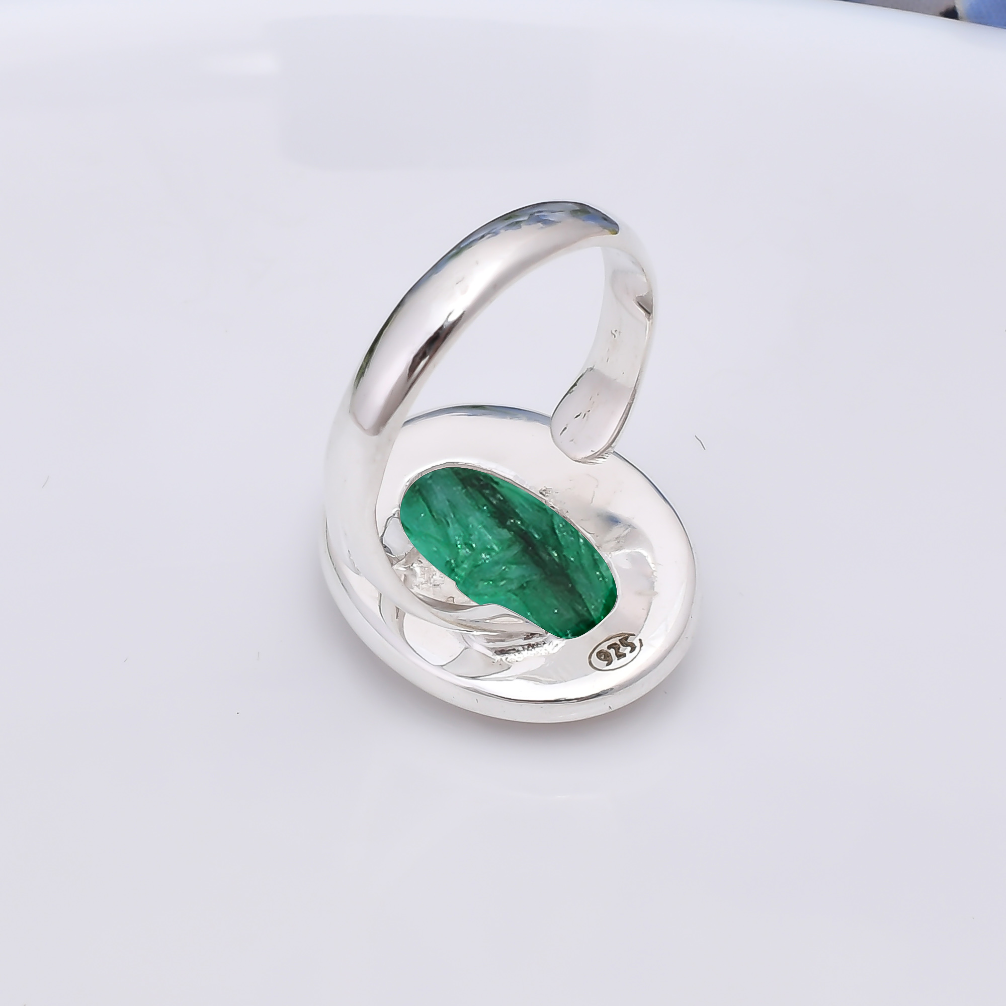 Emerlad - Dyed Quartz 925 Sterling Silver Ring