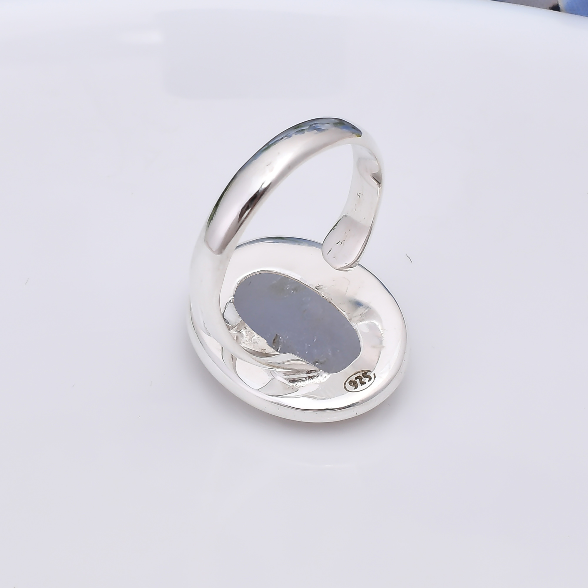 Silver Titanium Agate Drusy 925 Sterling Silver Ring