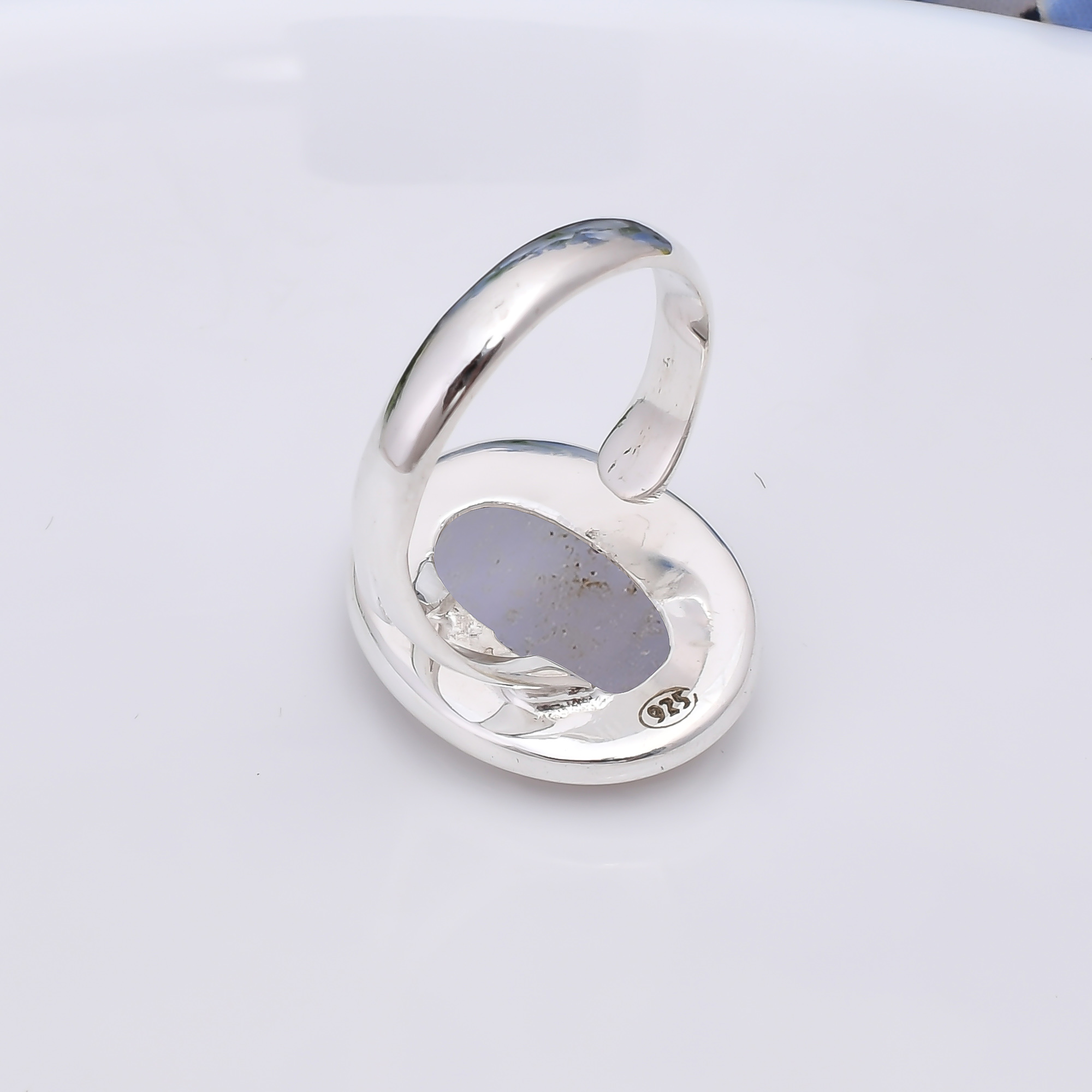 Golden Titanium Agate Drusy 925 Sterling Silver Ring