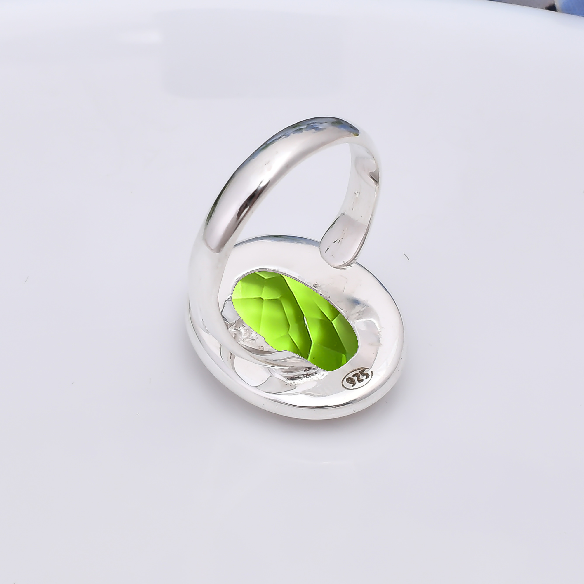 Peridot - Simulated 925 Sterling Silver Ring