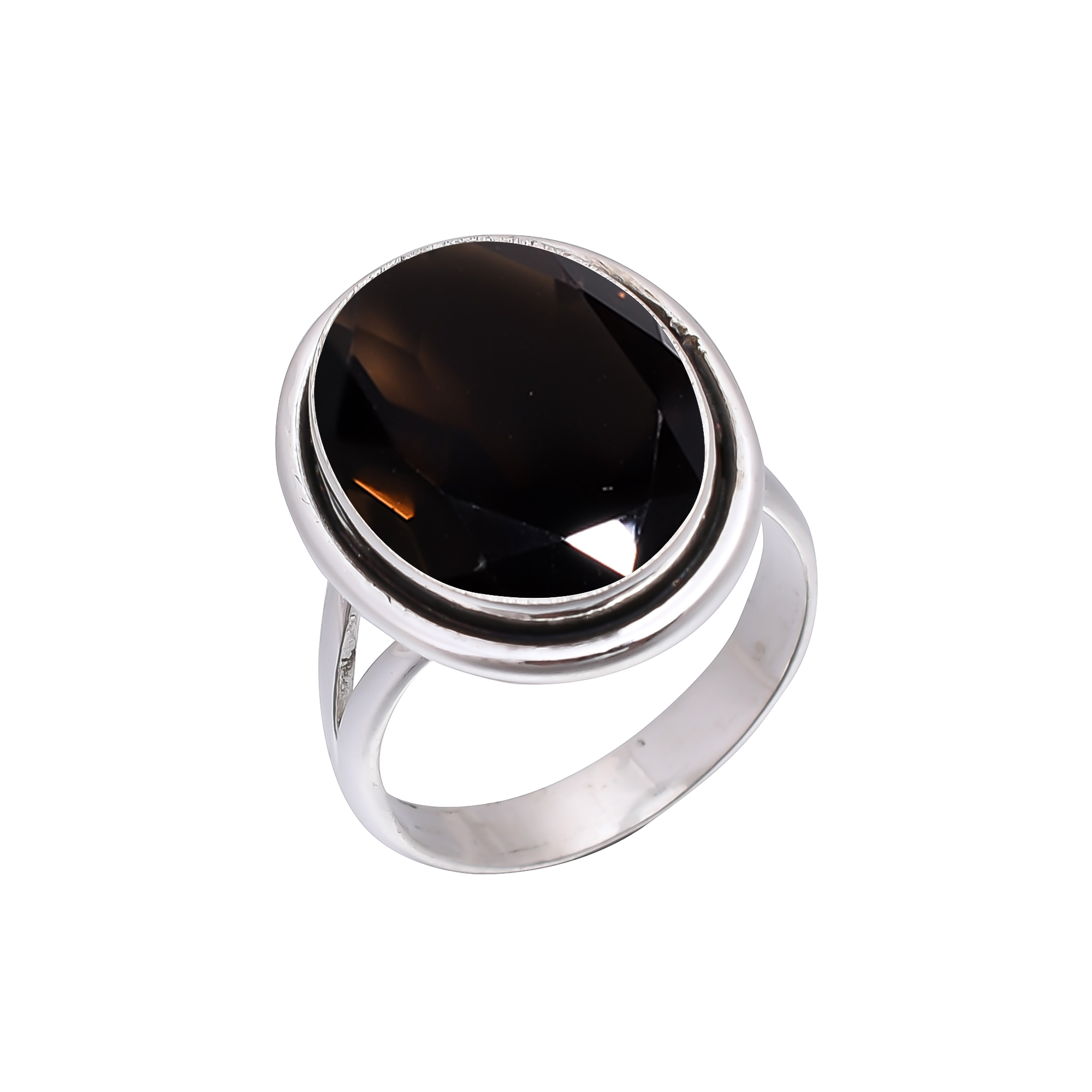 Smoky Quartz - Brazil 925 Sterling Silver Ring