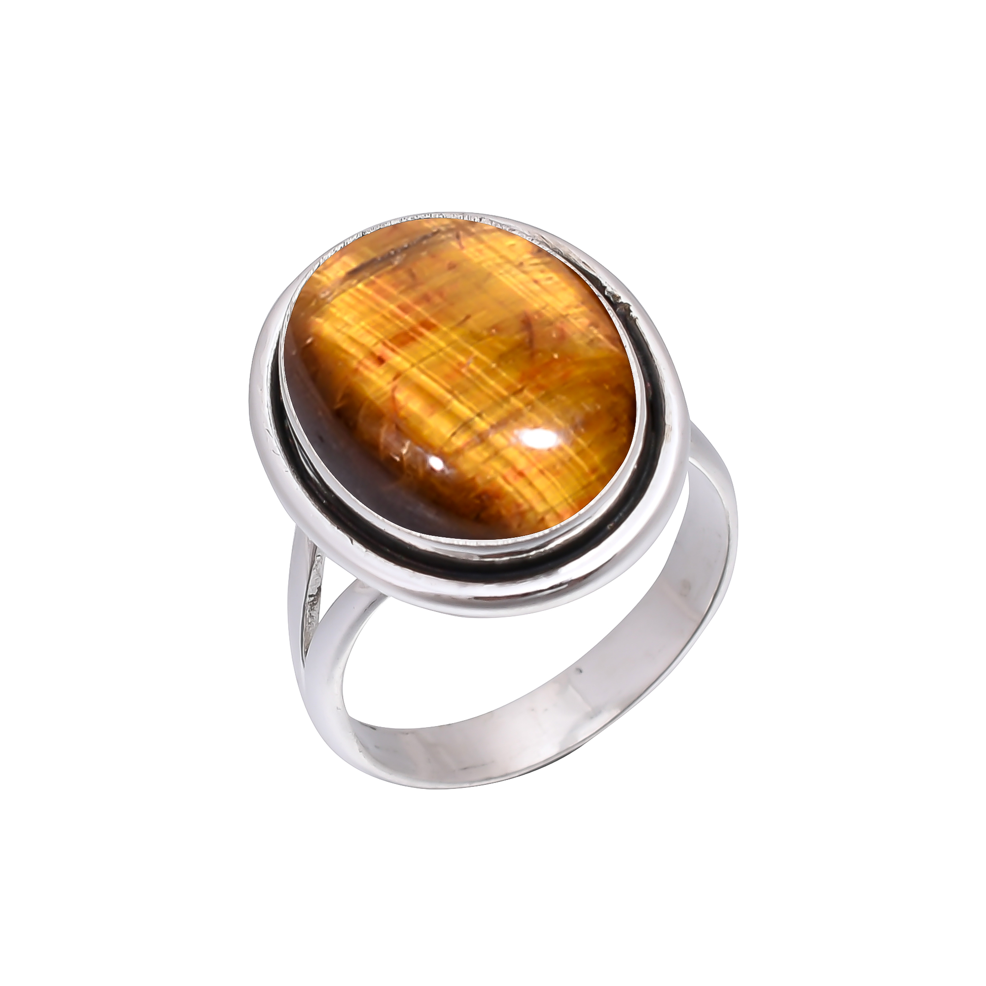 Yellow Tiger Eye - South Africa 925 Sterling Silver Ring