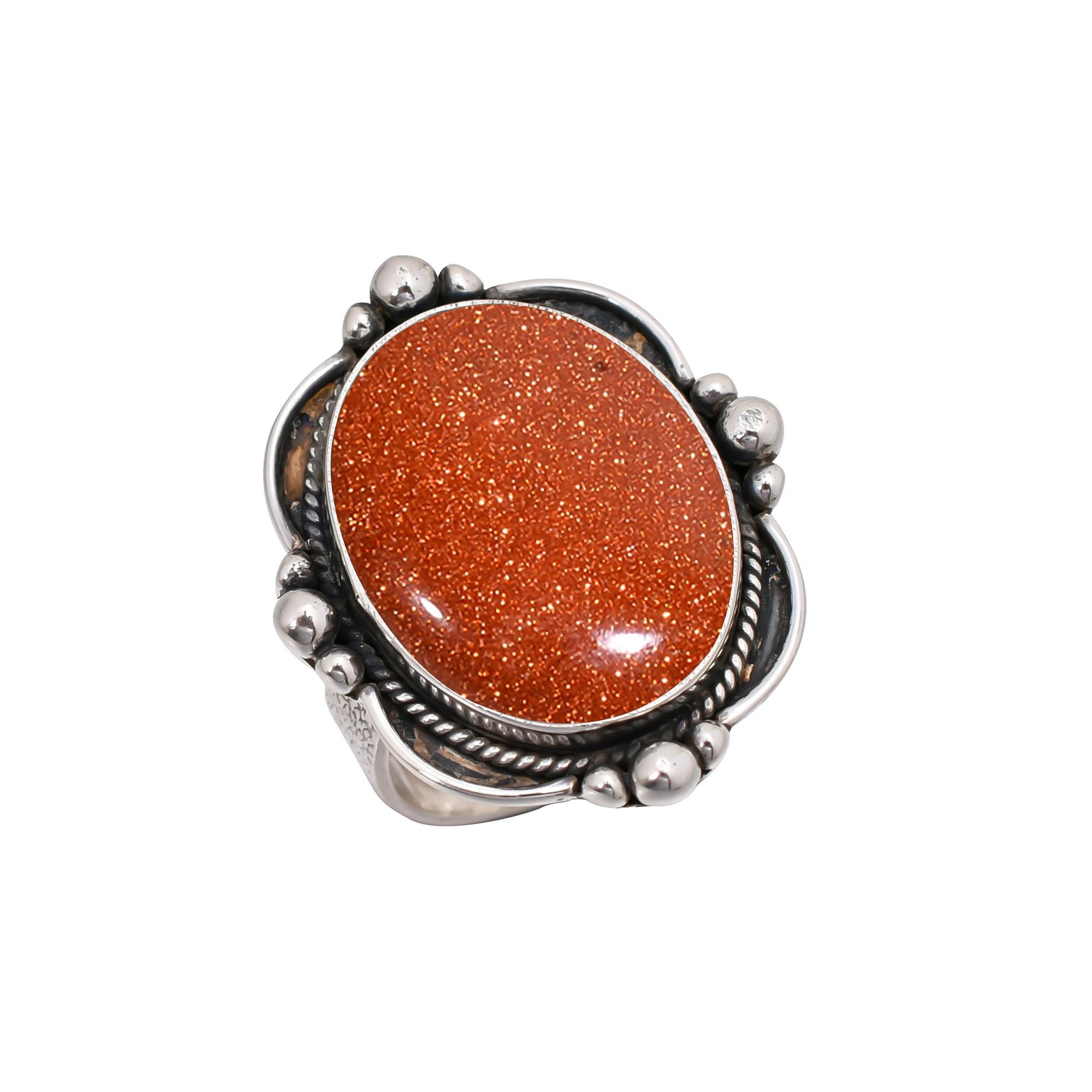 Golden Sunstone - Simulated 925 Sterling Silver Ring