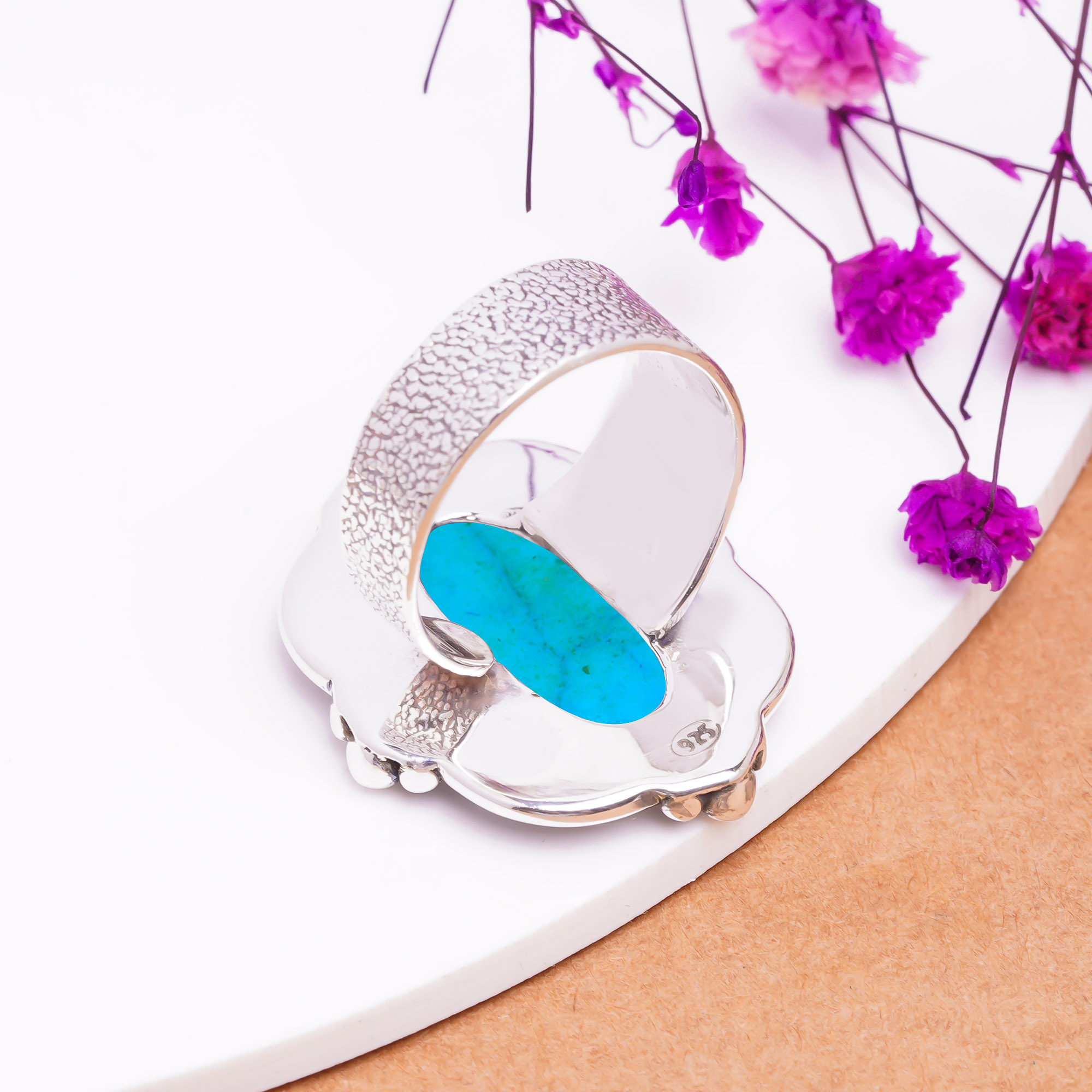 Magnesite Turquoise 925 Sterling Silver Ring