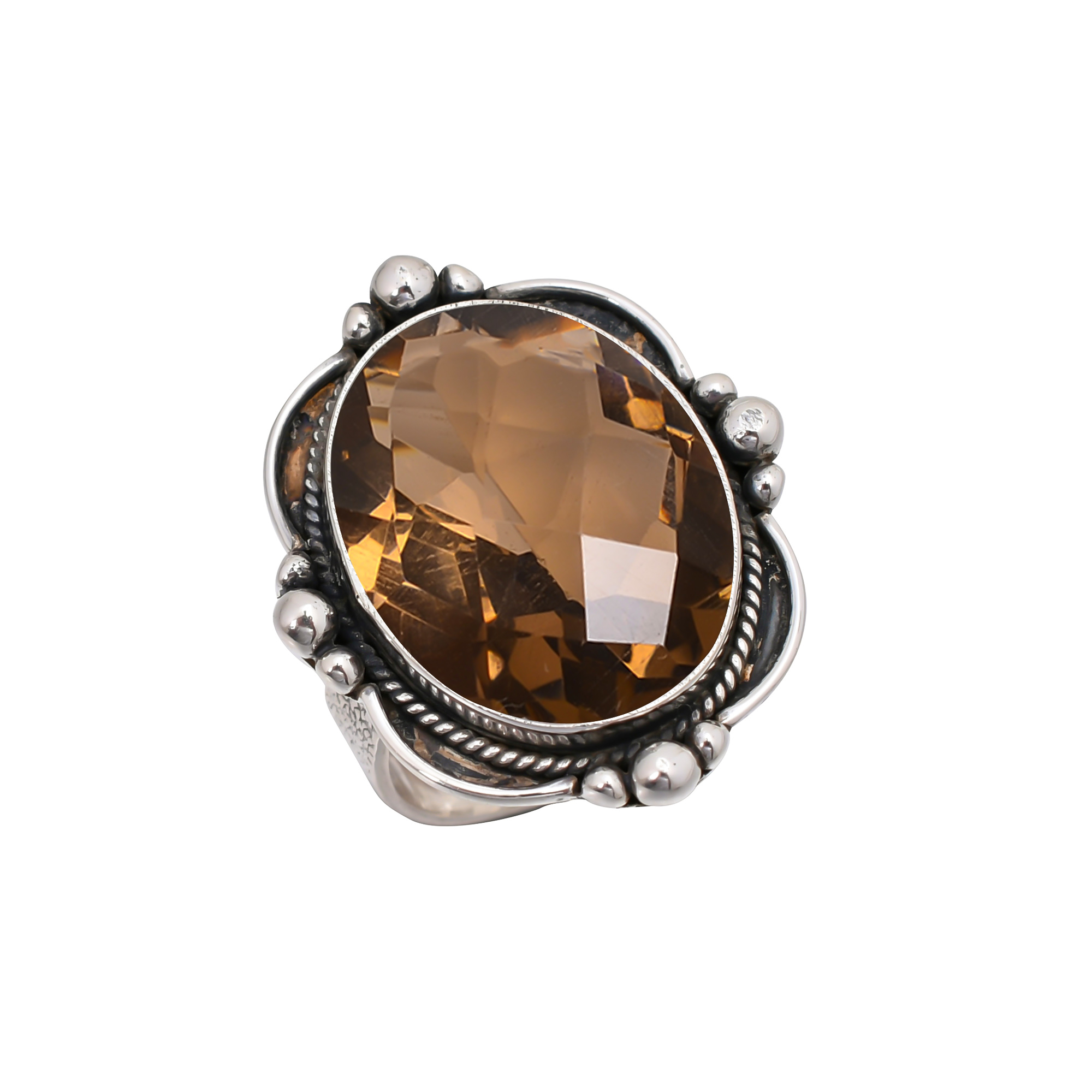 Smokey - Simulated 925 Sterling Silver Ring
