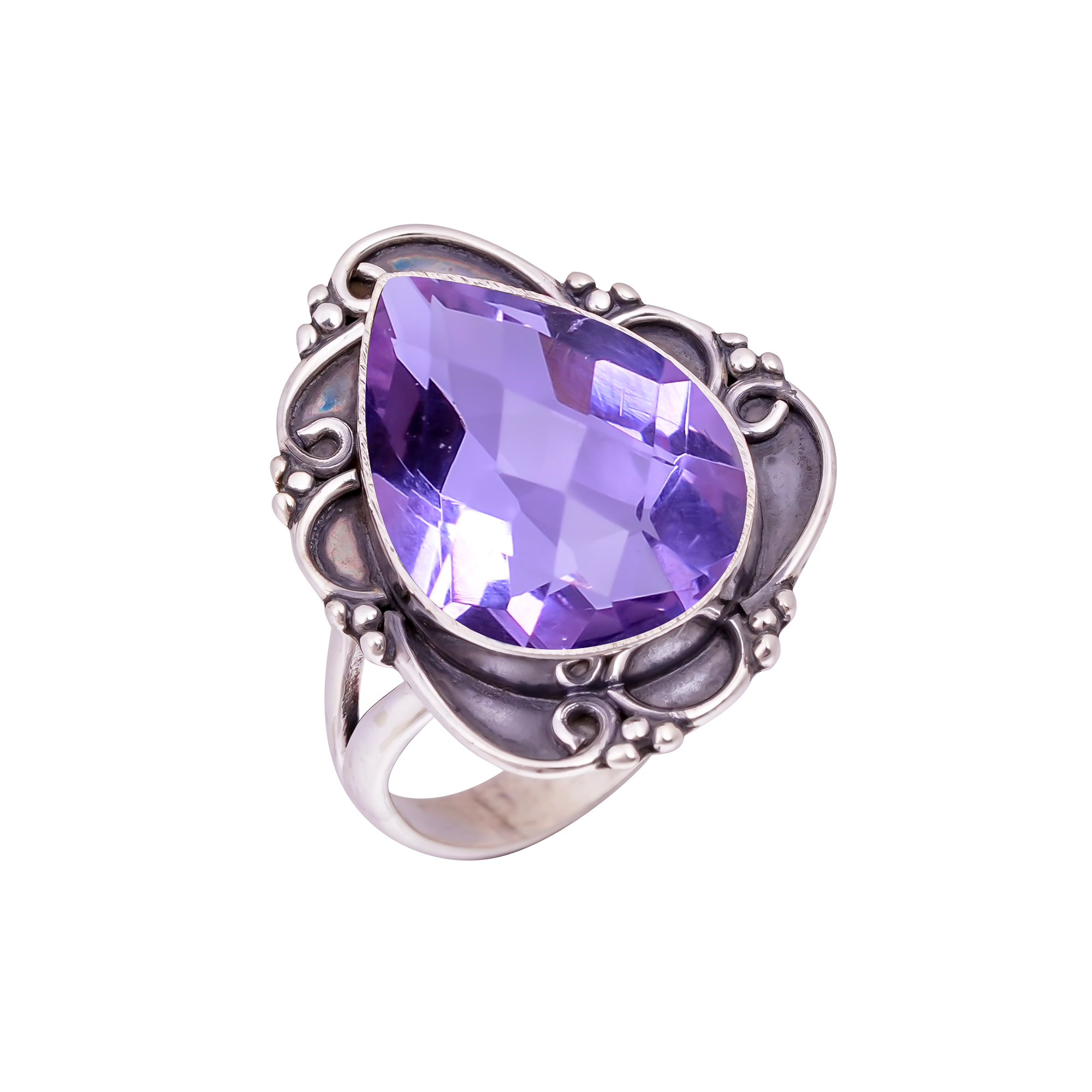 Colour Changing Alexandrite - Simulated Gemstone 925 Sterling Silver Ring