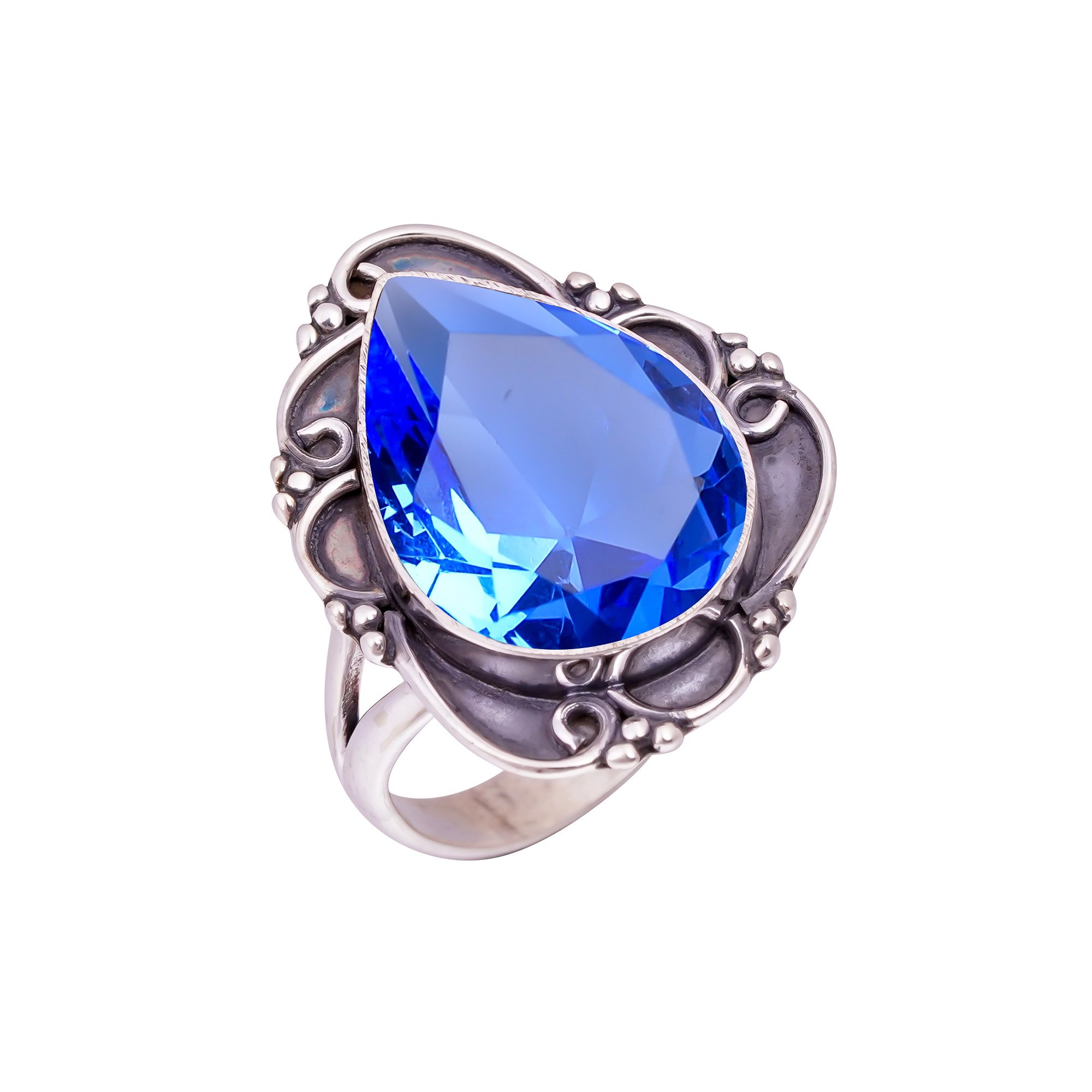 Tanzanite - Simulated Gemstone 925 Sterling Silver Ring