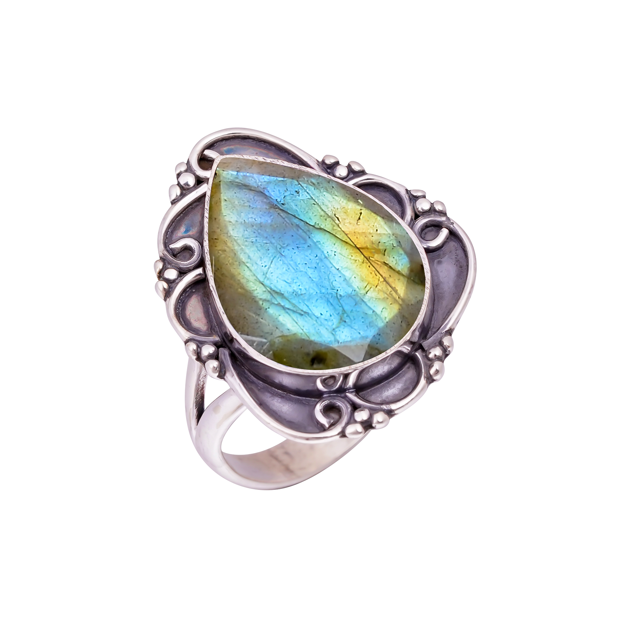 Labradorite - Madagascar Gemstone 925 Sterling Silver Ring