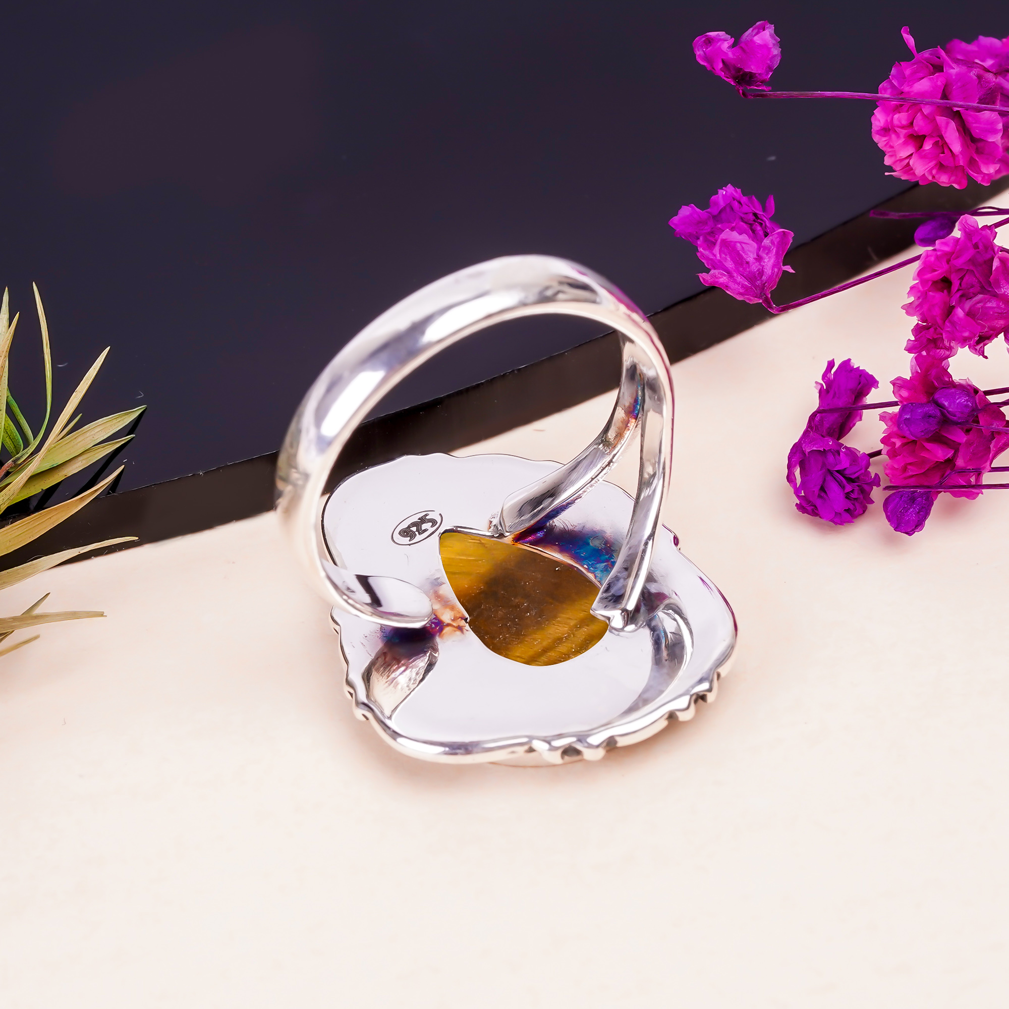 Yellow Tiger Eye - South Africa Gemstone 925 Sterling Silver Ring