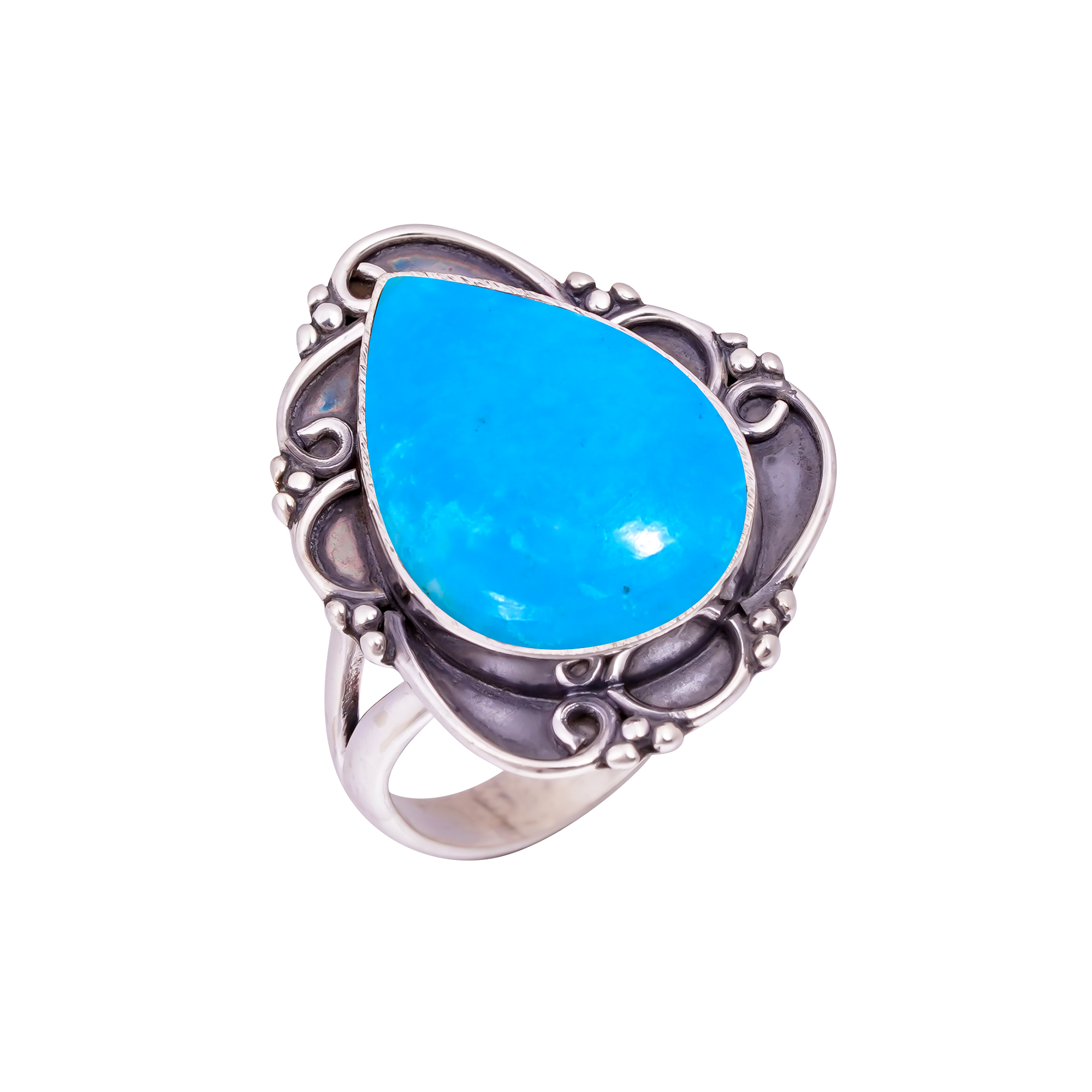 Magnesite Turquoise  Gemstone 925 Sterling Silver Ring