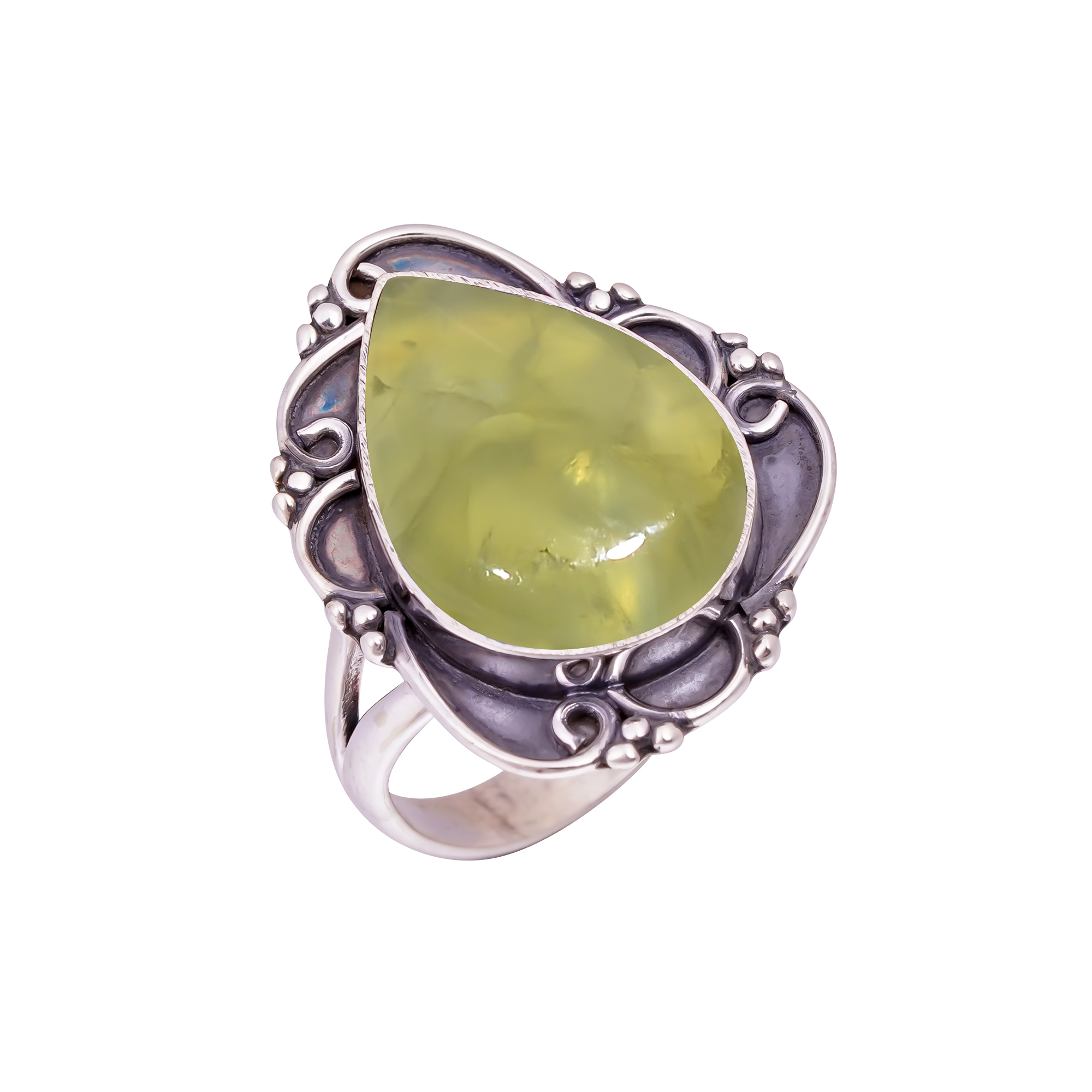 Prehnite - South Africa Gemstone 925 Sterling Silver Ring